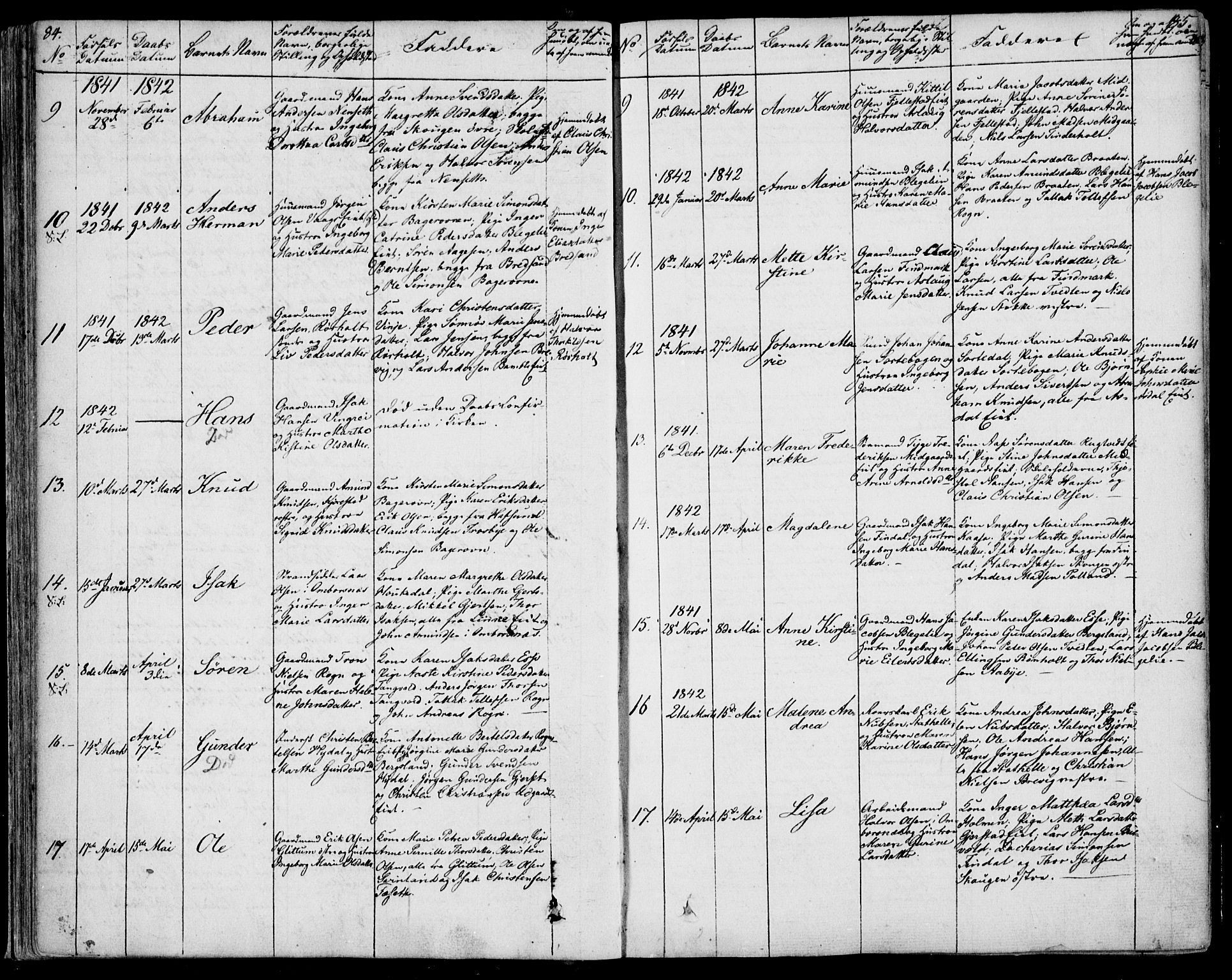 Bamble kirkebøker, AV/SAKO-A-253/F/Fa/L0004: Parish register (official) no. I 4, 1834-1853, p. 84-85