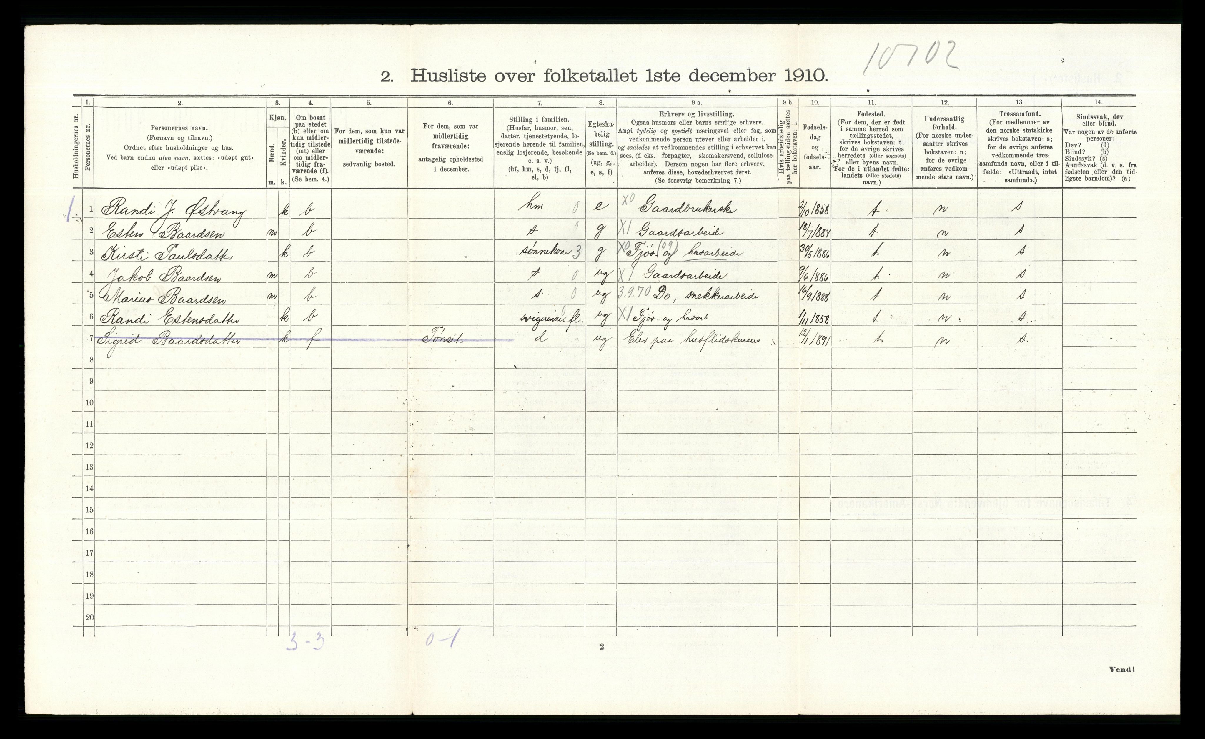 RA, 1910 census for Tolga, 1910, p. 199