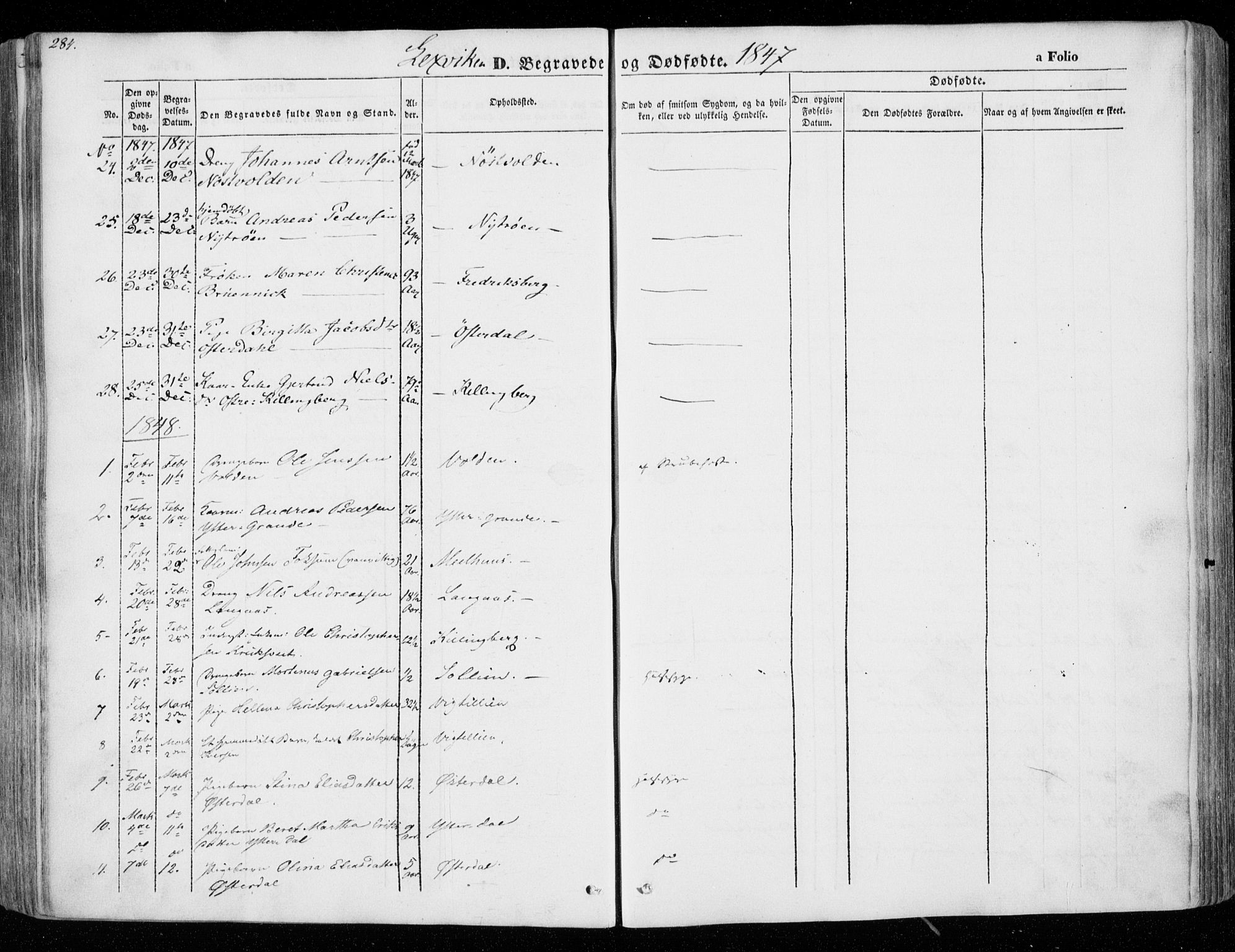 Ministerialprotokoller, klokkerbøker og fødselsregistre - Nord-Trøndelag, SAT/A-1458/701/L0007: Parish register (official) no. 701A07 /1, 1842-1854, p. 284