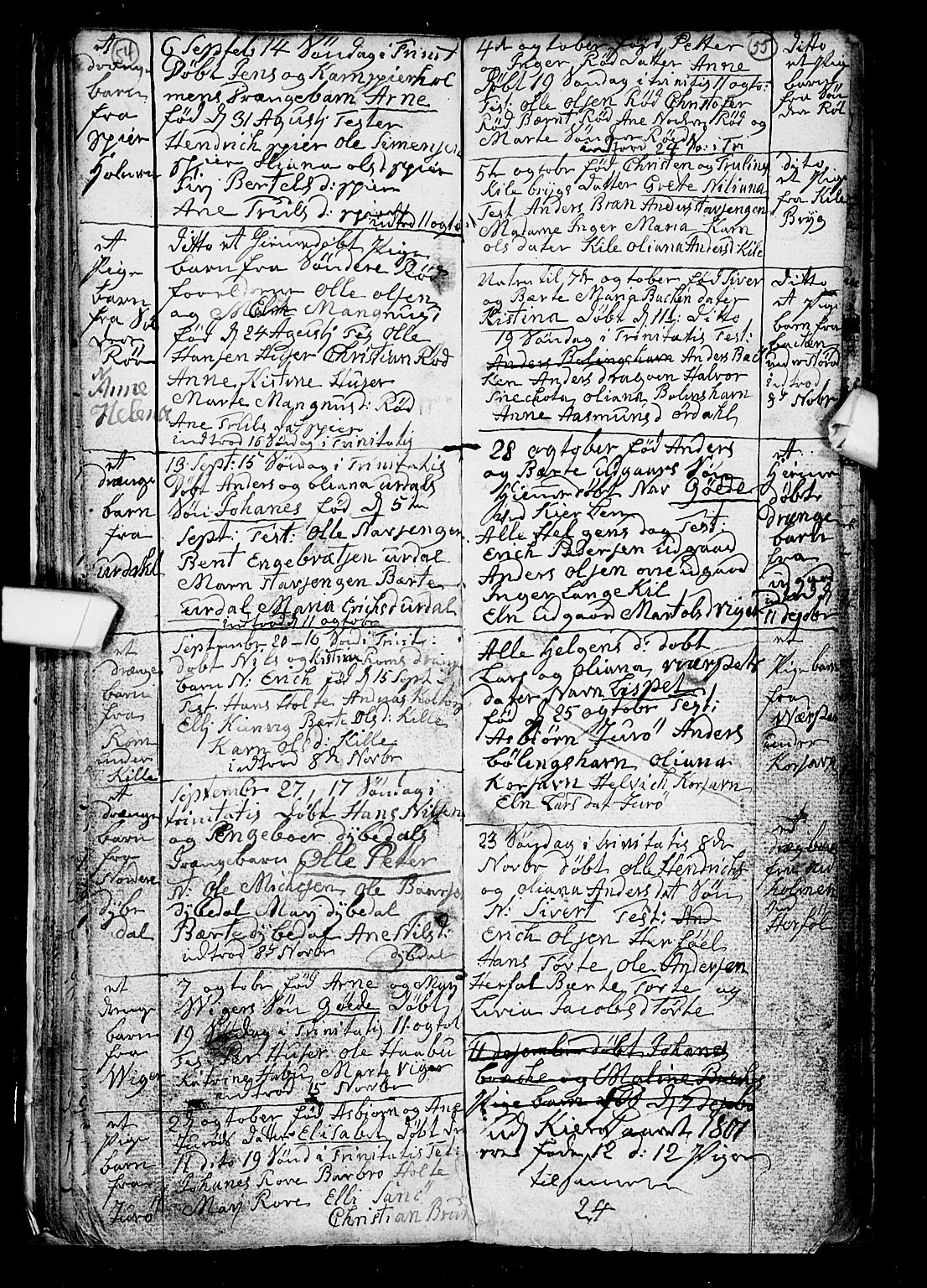 Hvaler prestekontor Kirkebøker, AV/SAO-A-2001/F/Fa/L0002: Parish register (official) no. I 2, 1749-1816, p. 54-55