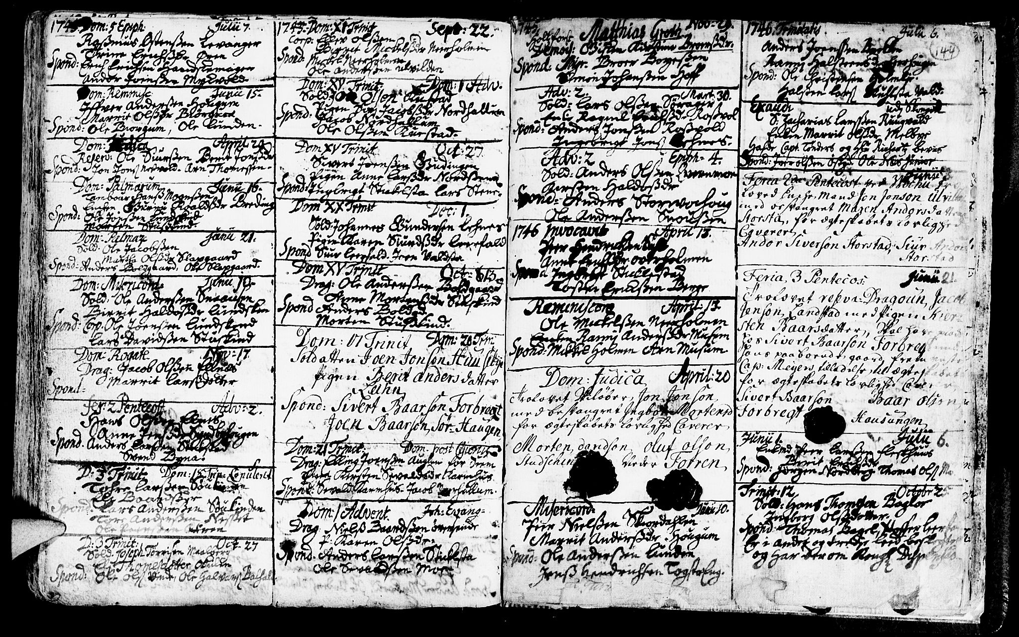 Ministerialprotokoller, klokkerbøker og fødselsregistre - Nord-Trøndelag, SAT/A-1458/723/L0230: Parish register (official) no. 723A01, 1705-1747, p. 144