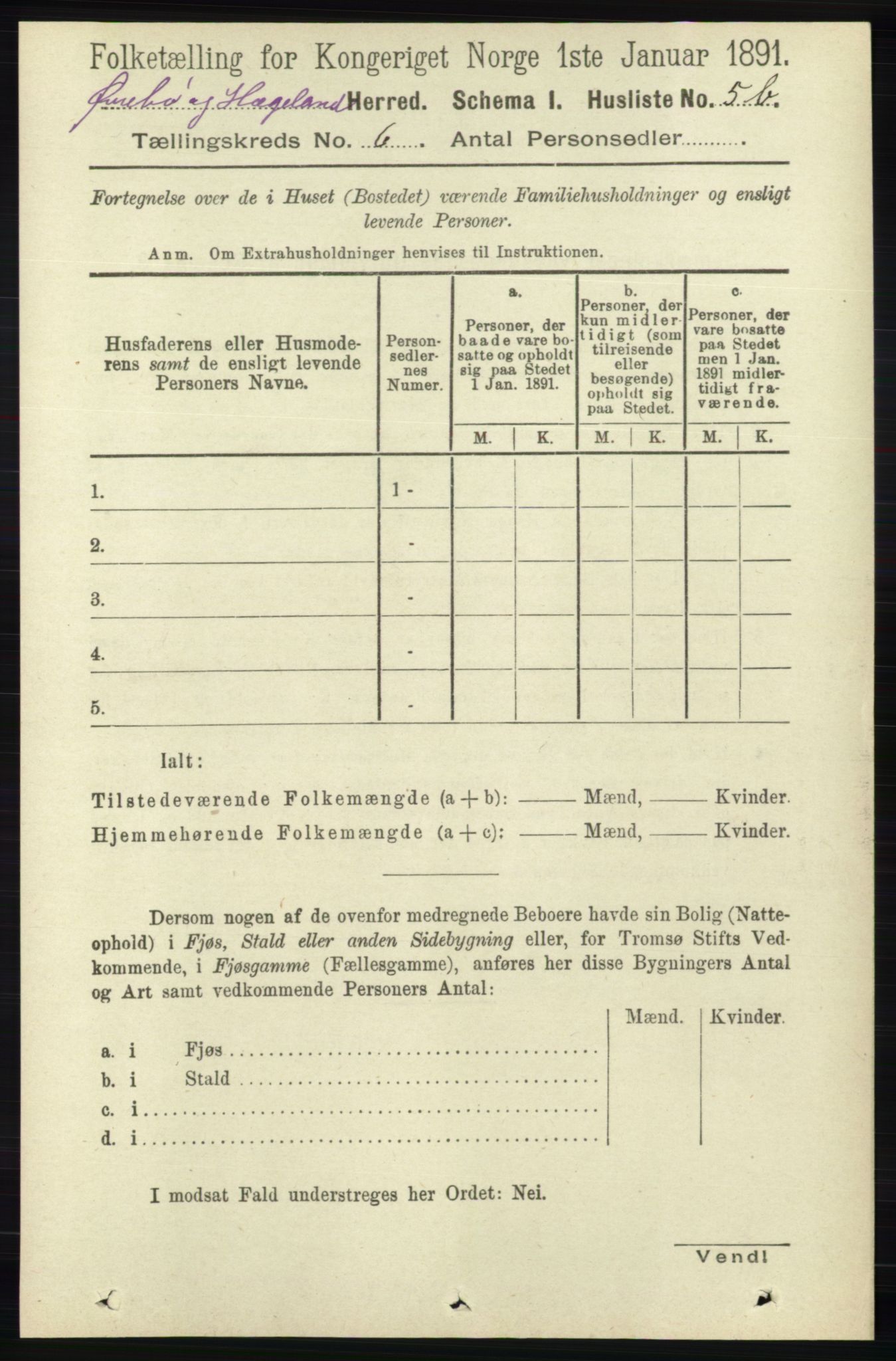 RA, 1891 census for 1016 Øvrebø og Hægeland, 1891, p. 1151