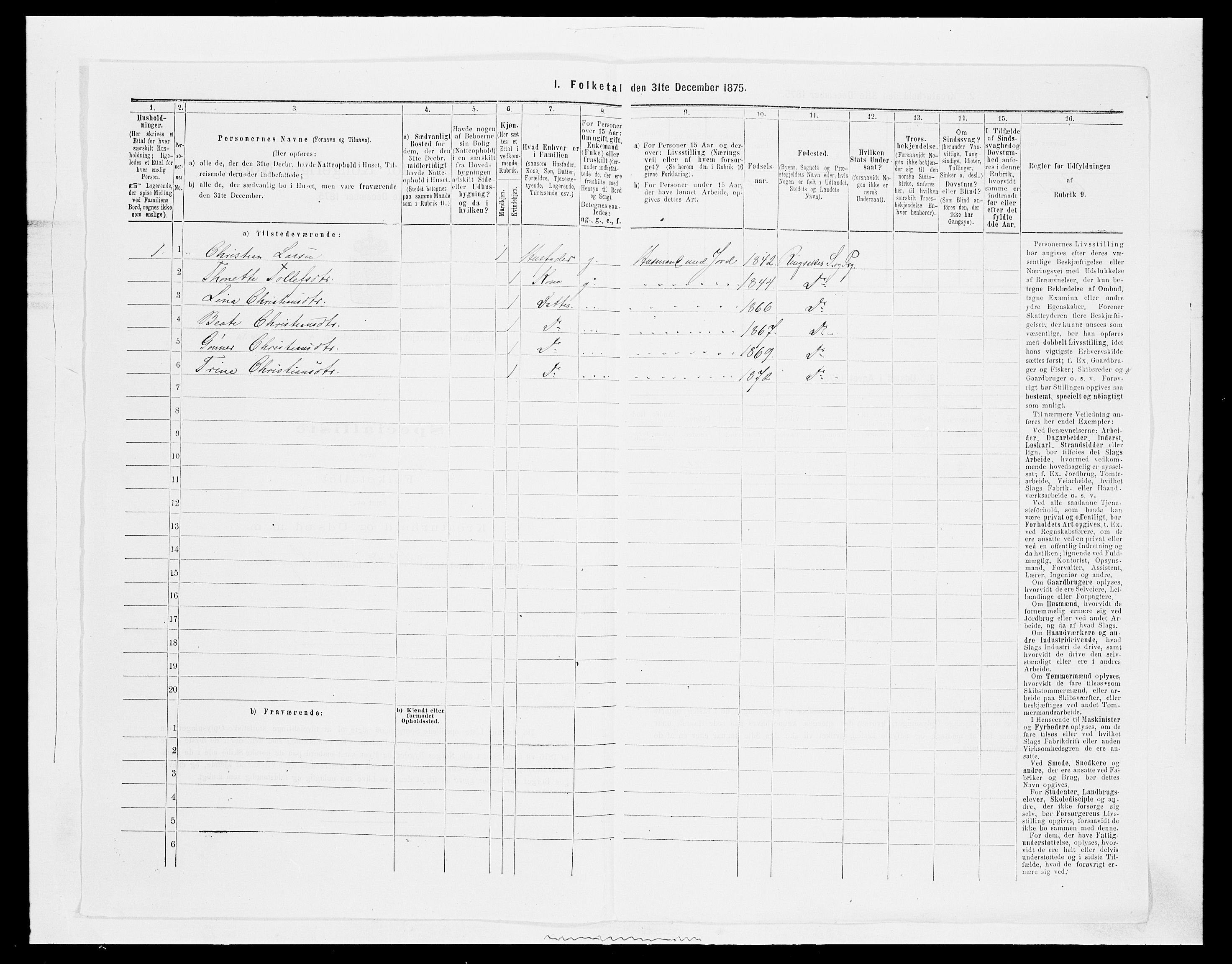 SAH, 1875 census for 0412P Ringsaker, 1875, p. 462