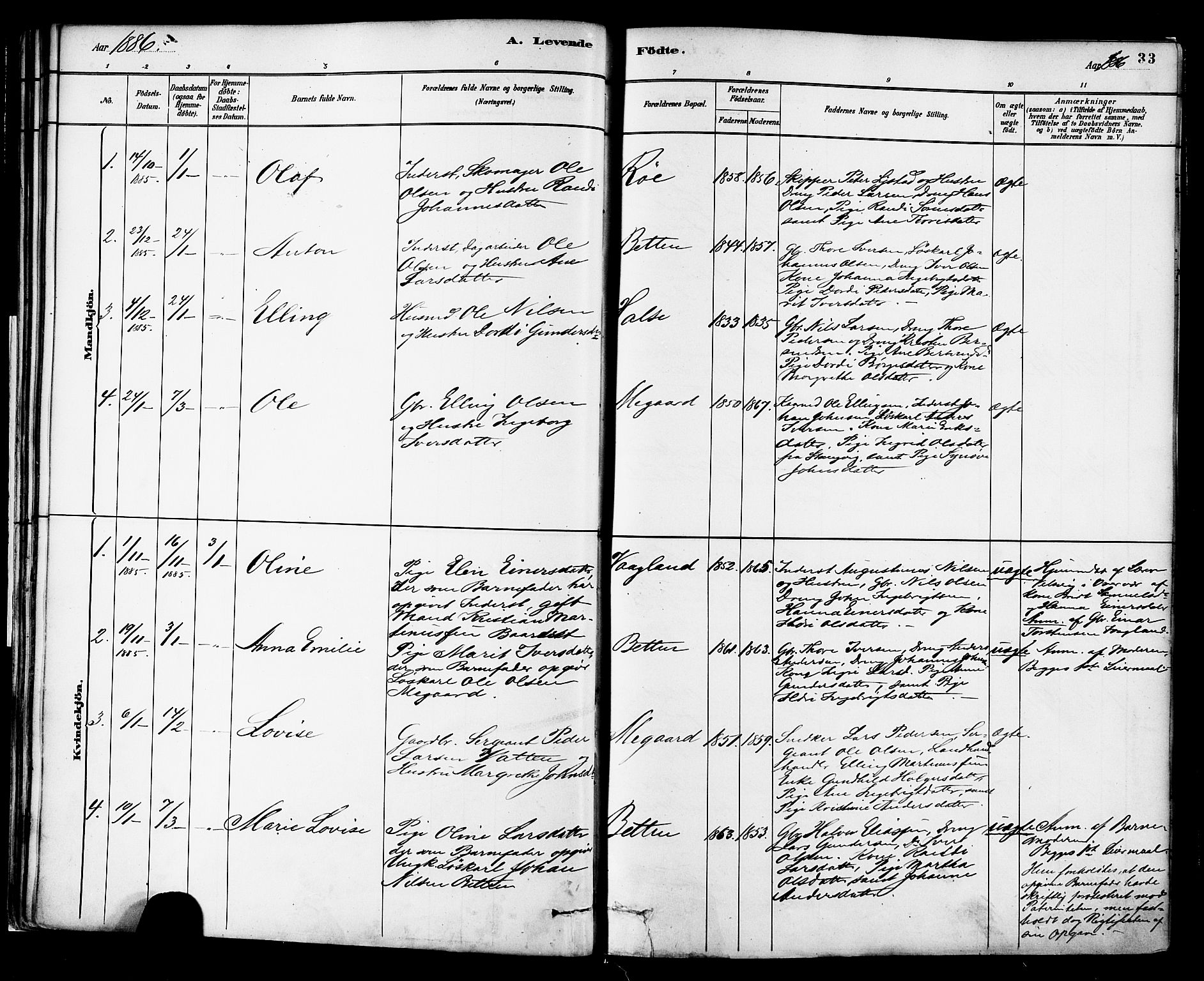 Ministerialprotokoller, klokkerbøker og fødselsregistre - Møre og Romsdal, AV/SAT-A-1454/576/L0885: Parish register (official) no. 576A03, 1880-1898, p. 33