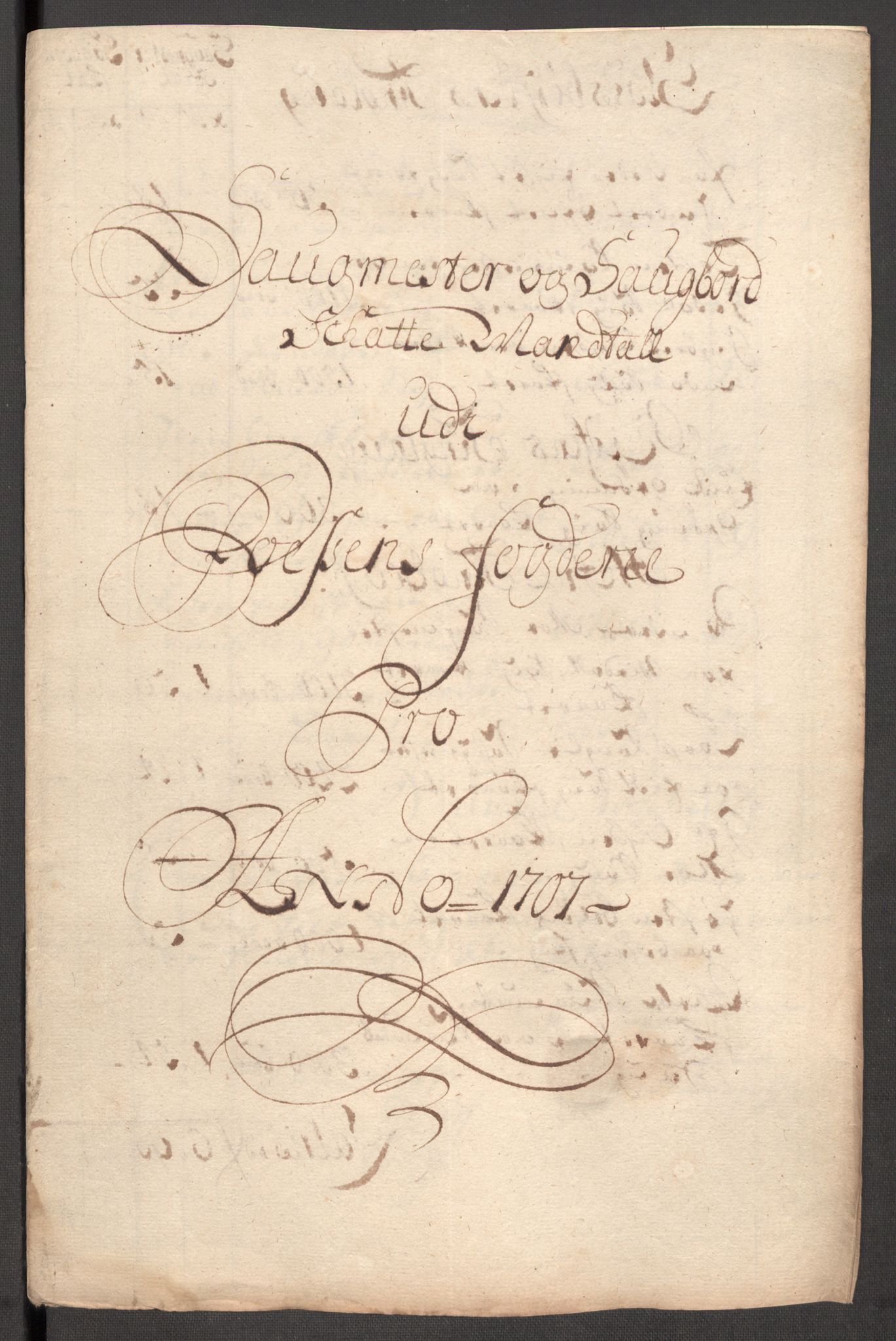 Rentekammeret inntil 1814, Reviderte regnskaper, Fogderegnskap, RA/EA-4092/R57/L3857: Fogderegnskap Fosen, 1706-1707, p. 363