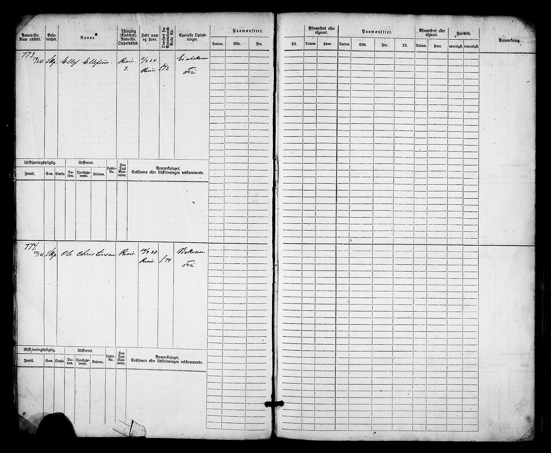 Risør mønstringskrets, AV/SAK-2031-0010/F/Fb/L0011: Hovedrulle nr 771-1527, T-10, 1861-1884, p. 3