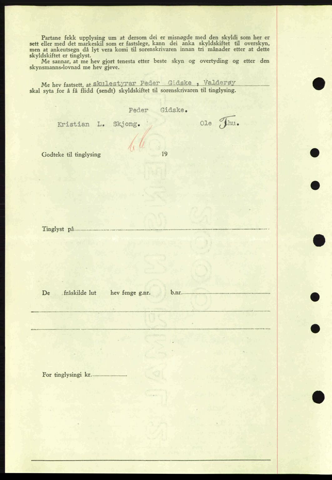 Nordre Sunnmøre sorenskriveri, SAT/A-0006/1/2/2C/2Ca: Mortgage book no. A11, 1941-1941, Diary no: : 791/1941