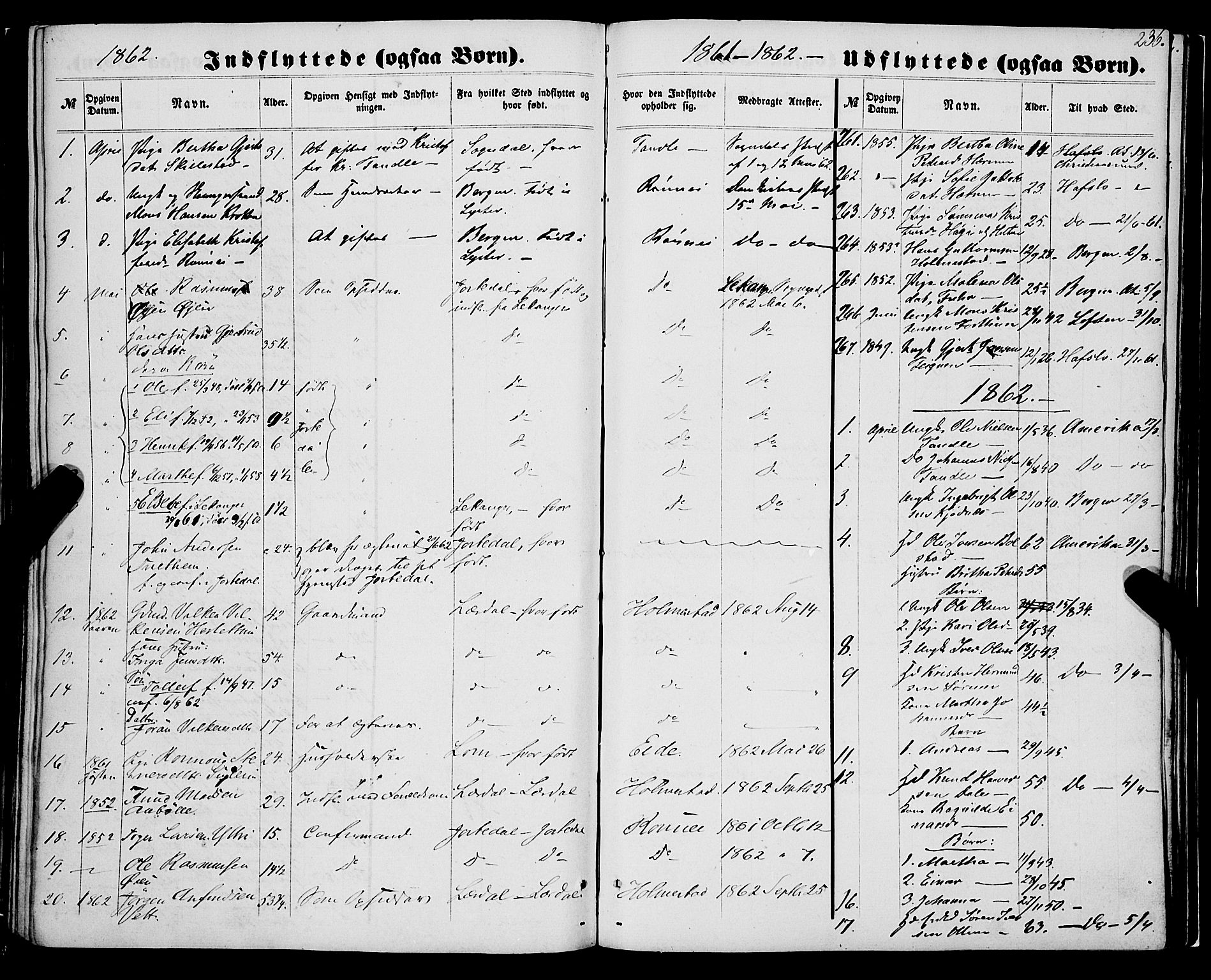 Luster sokneprestembete, SAB/A-81101/H/Haa/Haaa/L0008: Parish register (official) no. A 8, 1860-1870, p. 236