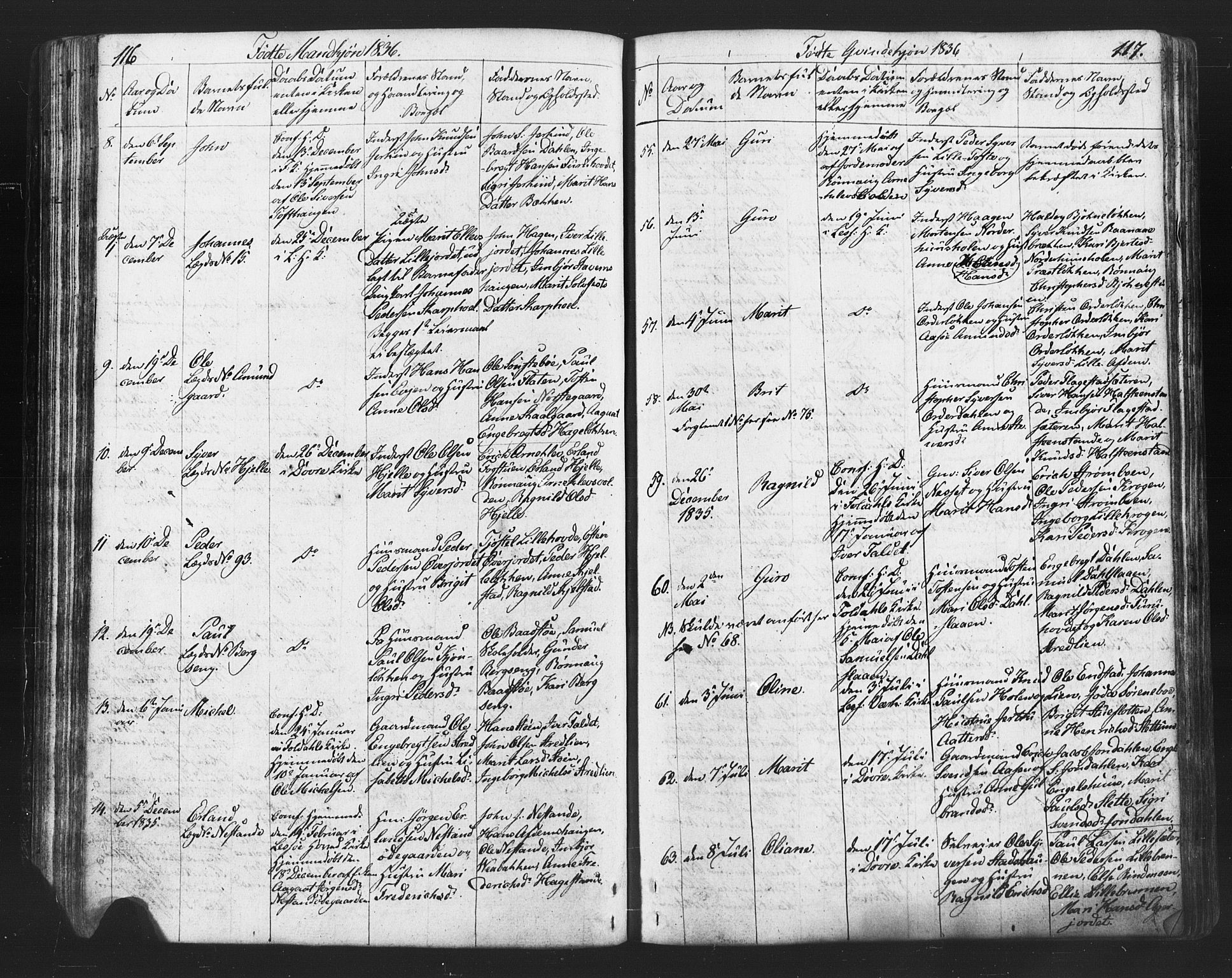 Lesja prestekontor, AV/SAH-PREST-068/H/Ha/Hab/L0002: Parish register (copy) no. 2, 1832-1850, p. 116-117