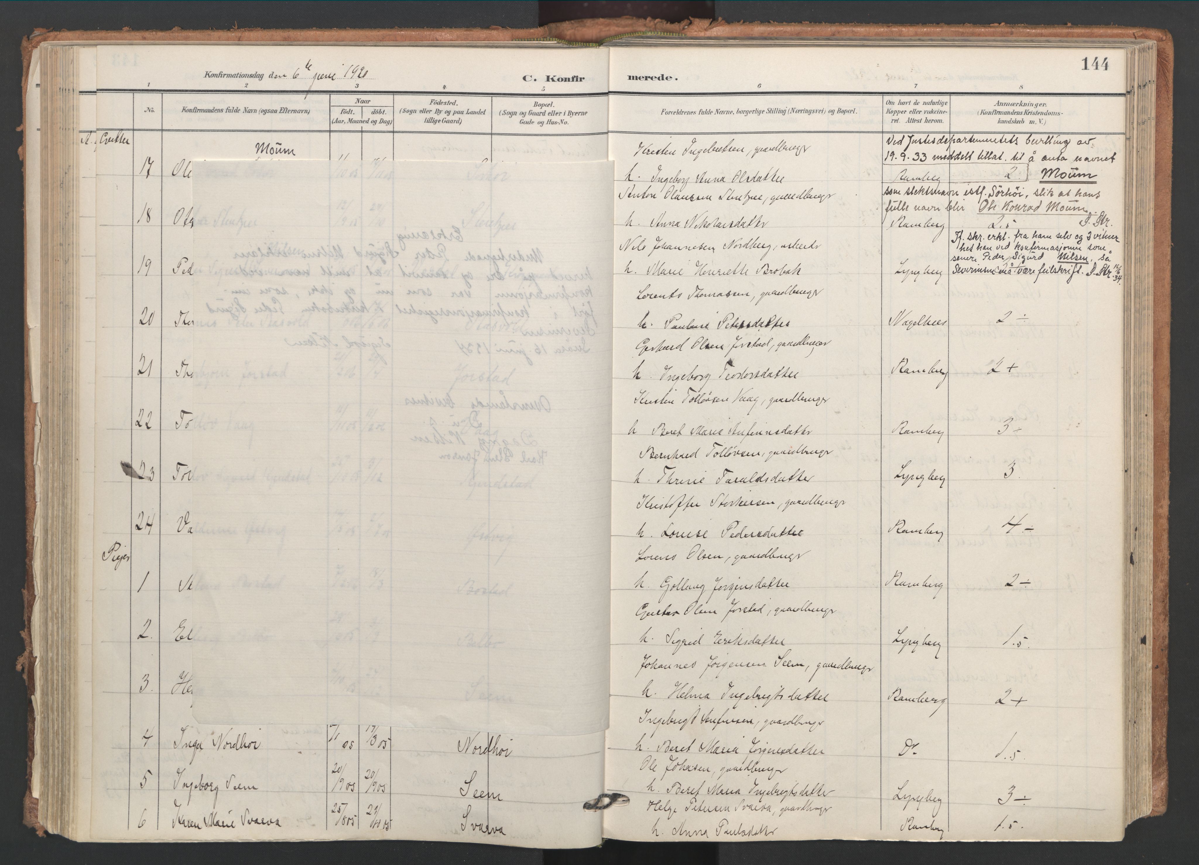 Ministerialprotokoller, klokkerbøker og fødselsregistre - Nord-Trøndelag, SAT/A-1458/749/L0477: Parish register (official) no. 749A11, 1902-1927, p. 144