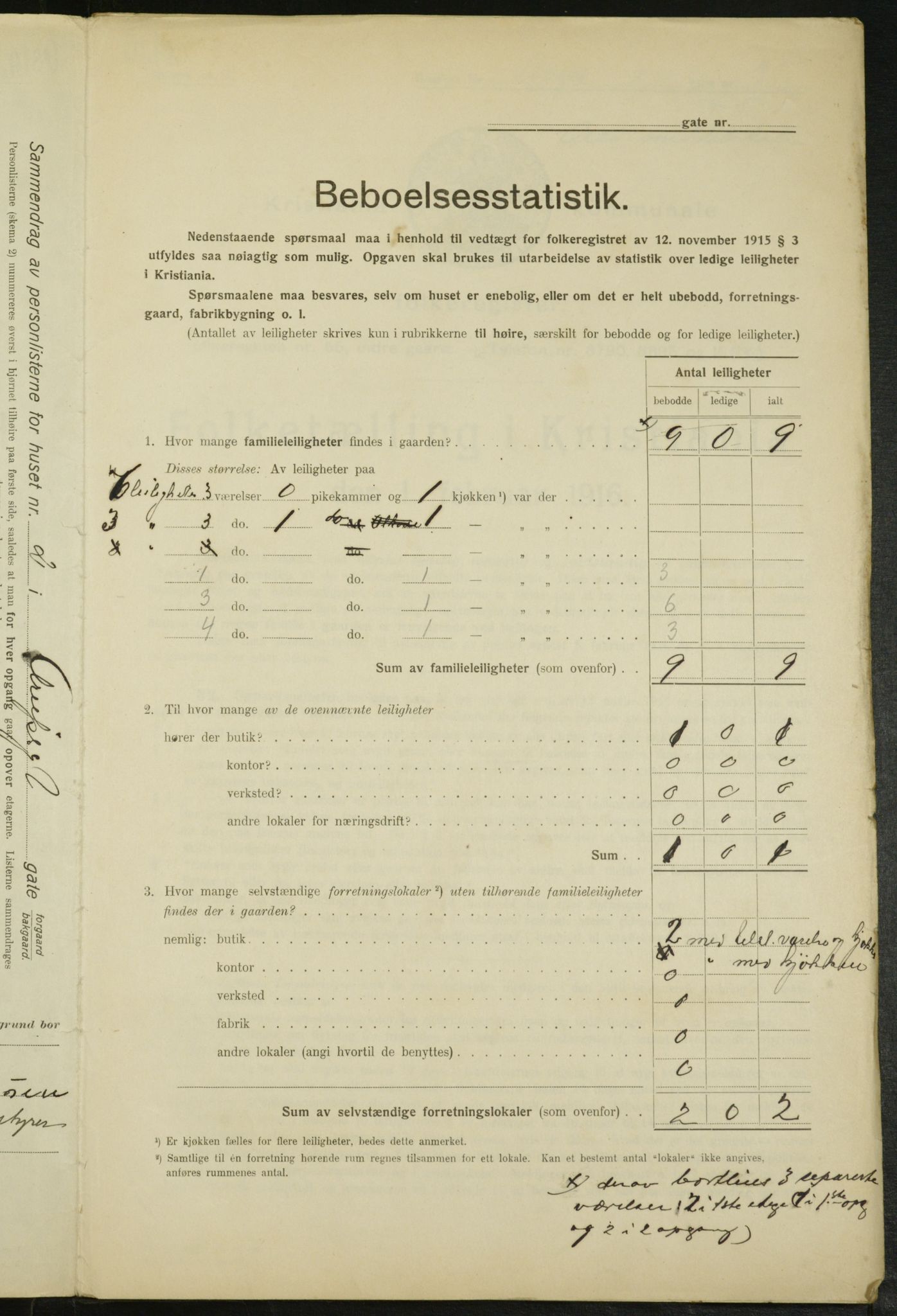 OBA, Municipal Census 1916 for Kristiania, 1916, p. 2245