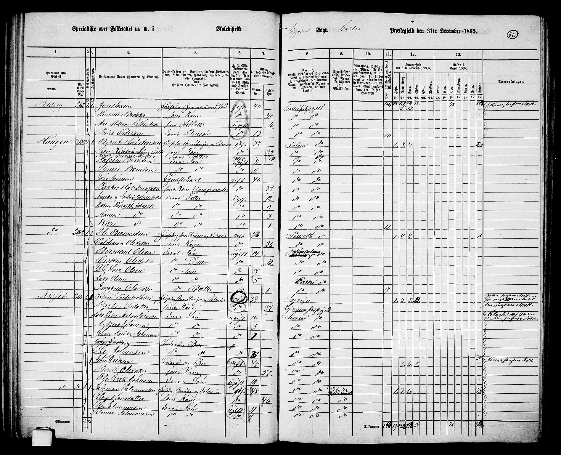 RA, 1865 census for Karlsøy, 1865, p. 56