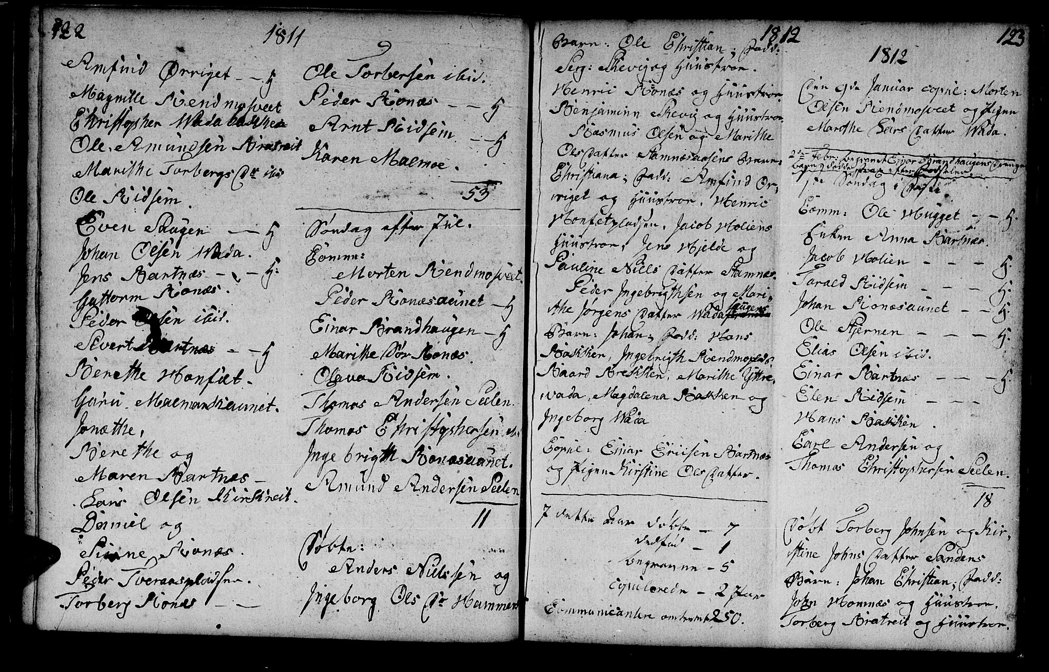 Ministerialprotokoller, klokkerbøker og fødselsregistre - Nord-Trøndelag, SAT/A-1458/745/L0432: Parish register (copy) no. 745C01, 1802-1814, p. 122-123