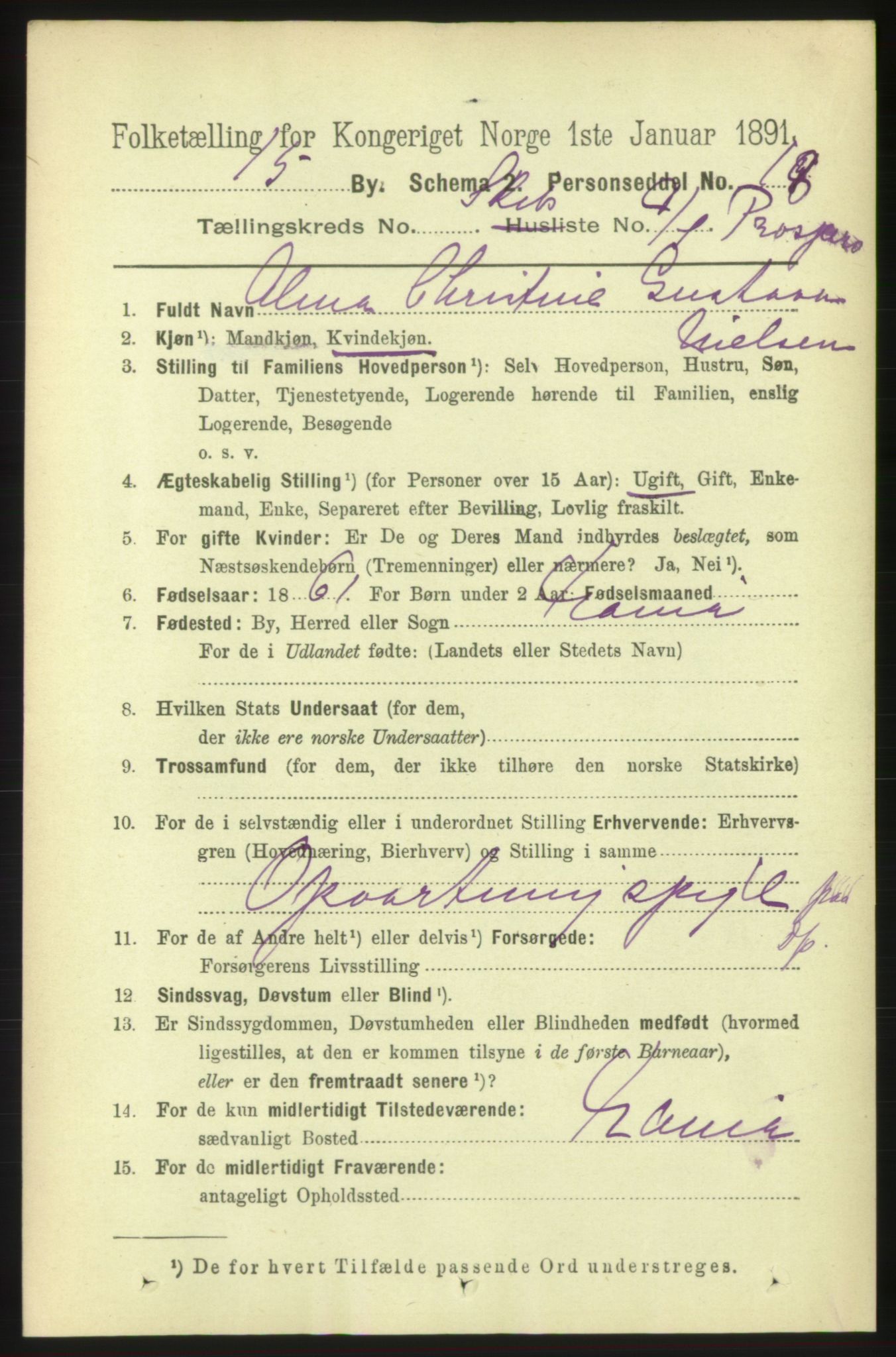 RA, 1891 census for 0602 Drammen, 1891, p. 25624