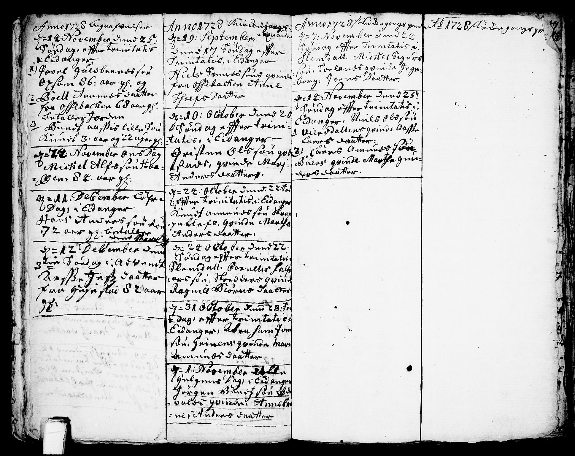 Eidanger kirkebøker, AV/SAKO-A-261/F/Fa/L0003: Parish register (official) no. 3, 1719-1732