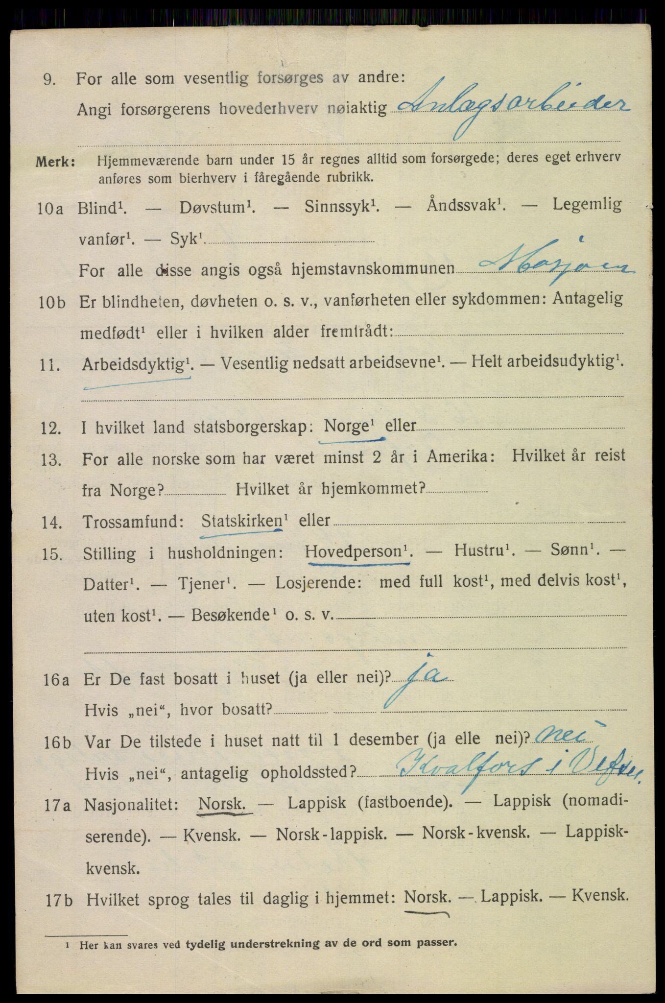 SAT, 1920 census for Mosjøen, 1920, p. 1677