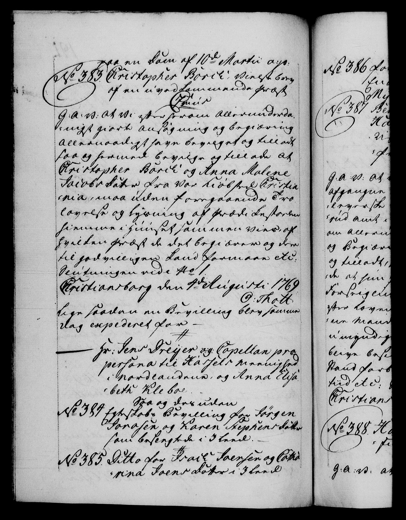 Danske Kanselli 1572-1799, AV/RA-EA-3023/F/Fc/Fca/Fcaa/L0044: Norske registre, 1769-1771, p. 191b