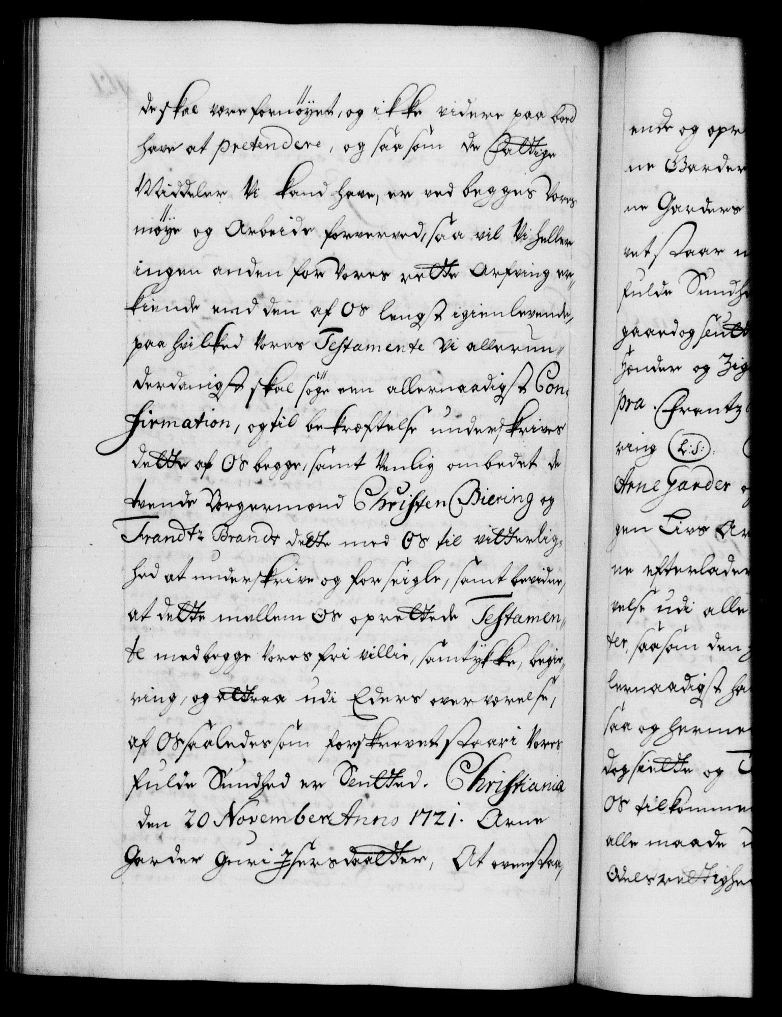 Danske Kanselli 1572-1799, AV/RA-EA-3023/F/Fc/Fca/Fcaa/L0023: Norske registre, 1720-1722, p. 461b