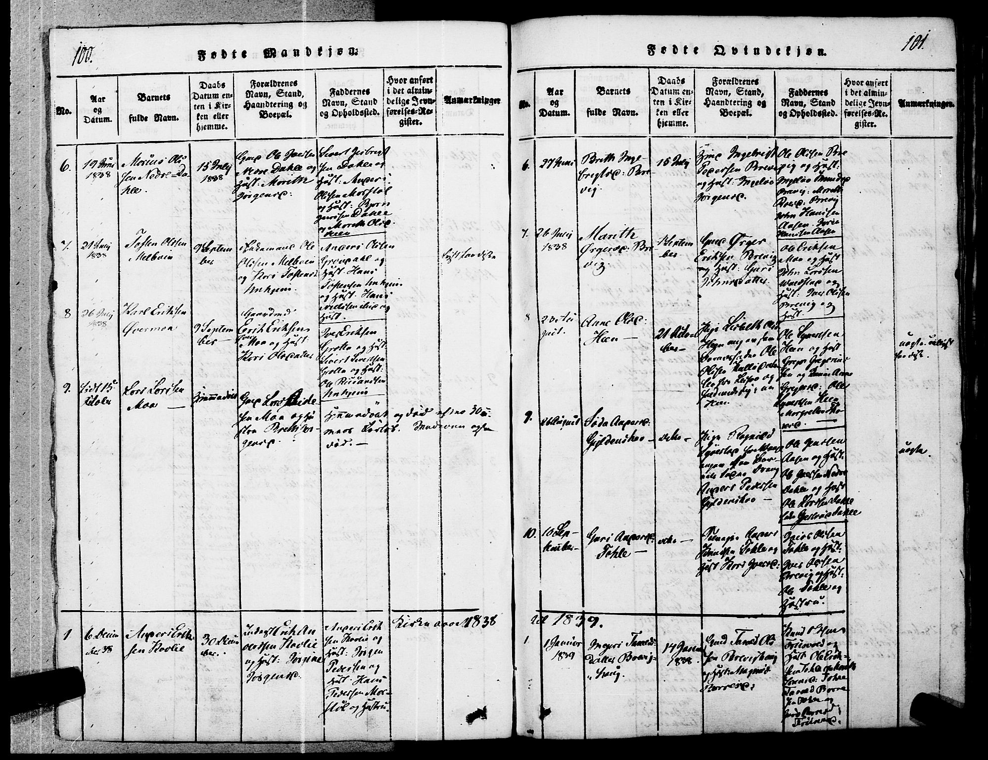 Ministerialprotokoller, klokkerbøker og fødselsregistre - Møre og Romsdal, SAT/A-1454/545/L0585: Parish register (official) no. 545A01, 1818-1853, p. 100-101