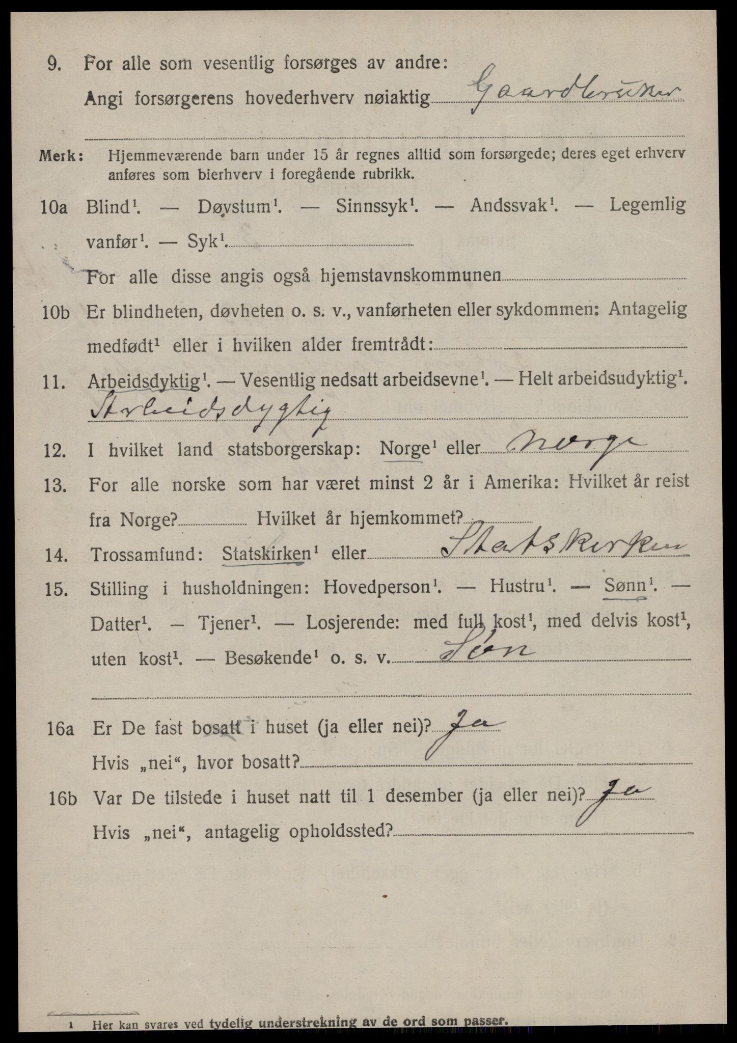 SAT, 1920 census for Sande (MR), 1920, p. 2705