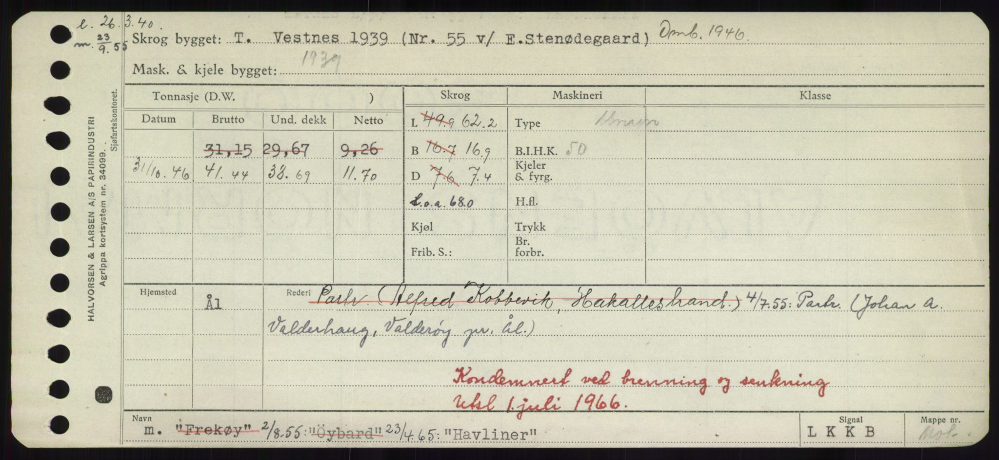 Sjøfartsdirektoratet med forløpere, Skipsmålingen, RA/S-1627/H/Hd/L0014: Fartøy, H-Havl, p. 613