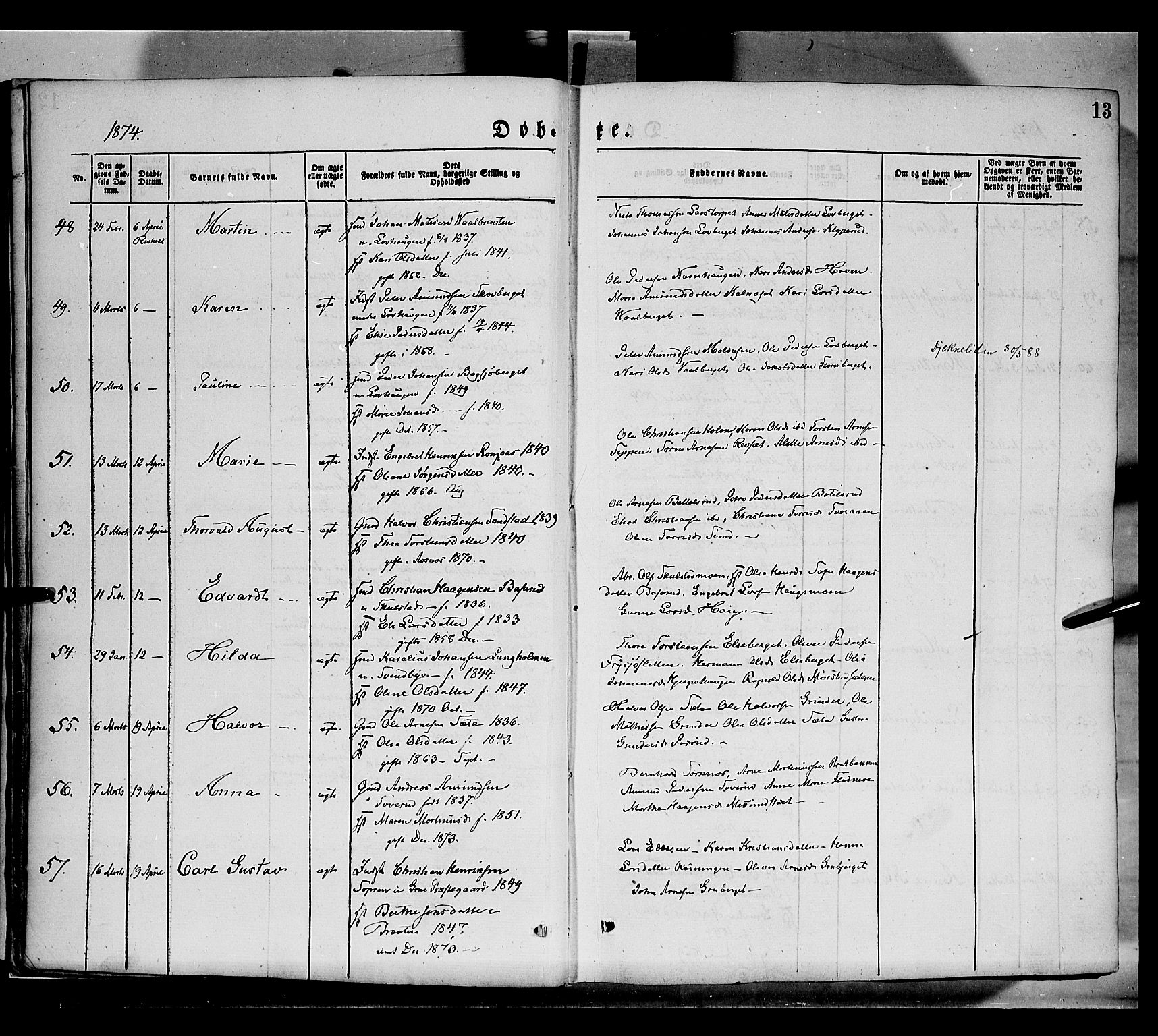 Grue prestekontor, AV/SAH-PREST-036/H/Ha/Haa/L0011: Parish register (official) no. 11, 1873-1880, p. 13