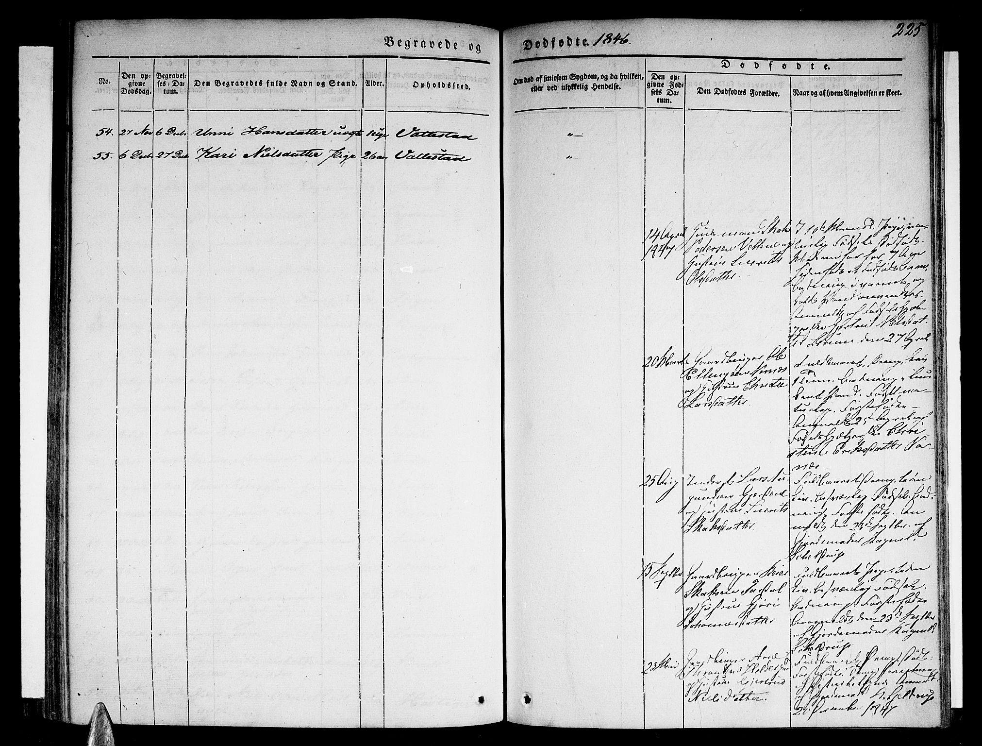 Sogndal sokneprestembete, AV/SAB-A-81301/H/Haa/Haaa/L0011: Parish register (official) no. A 11, 1839-1847, p. 225