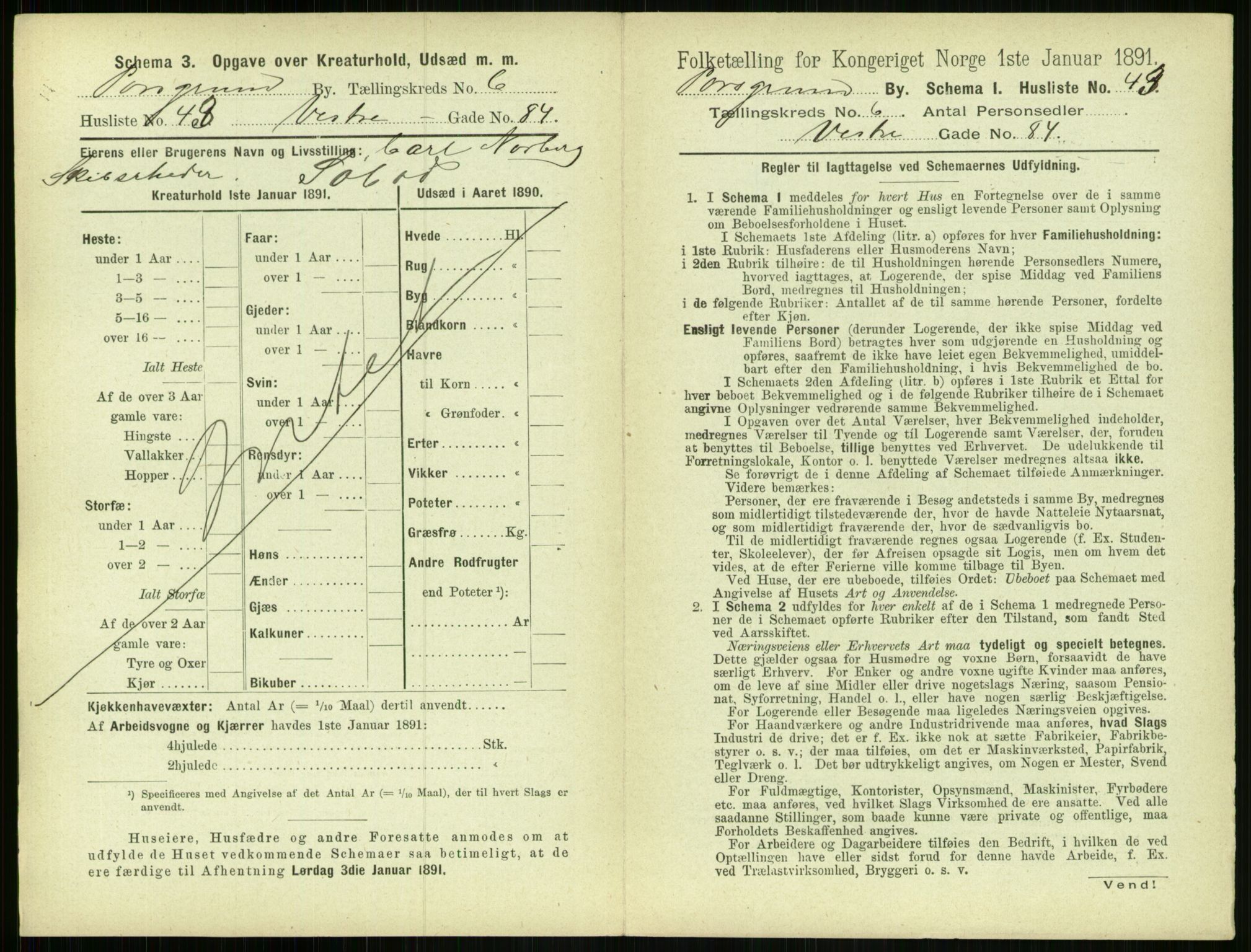 RA, 1891 census for 0805 Porsgrunn, 1891, p. 1269