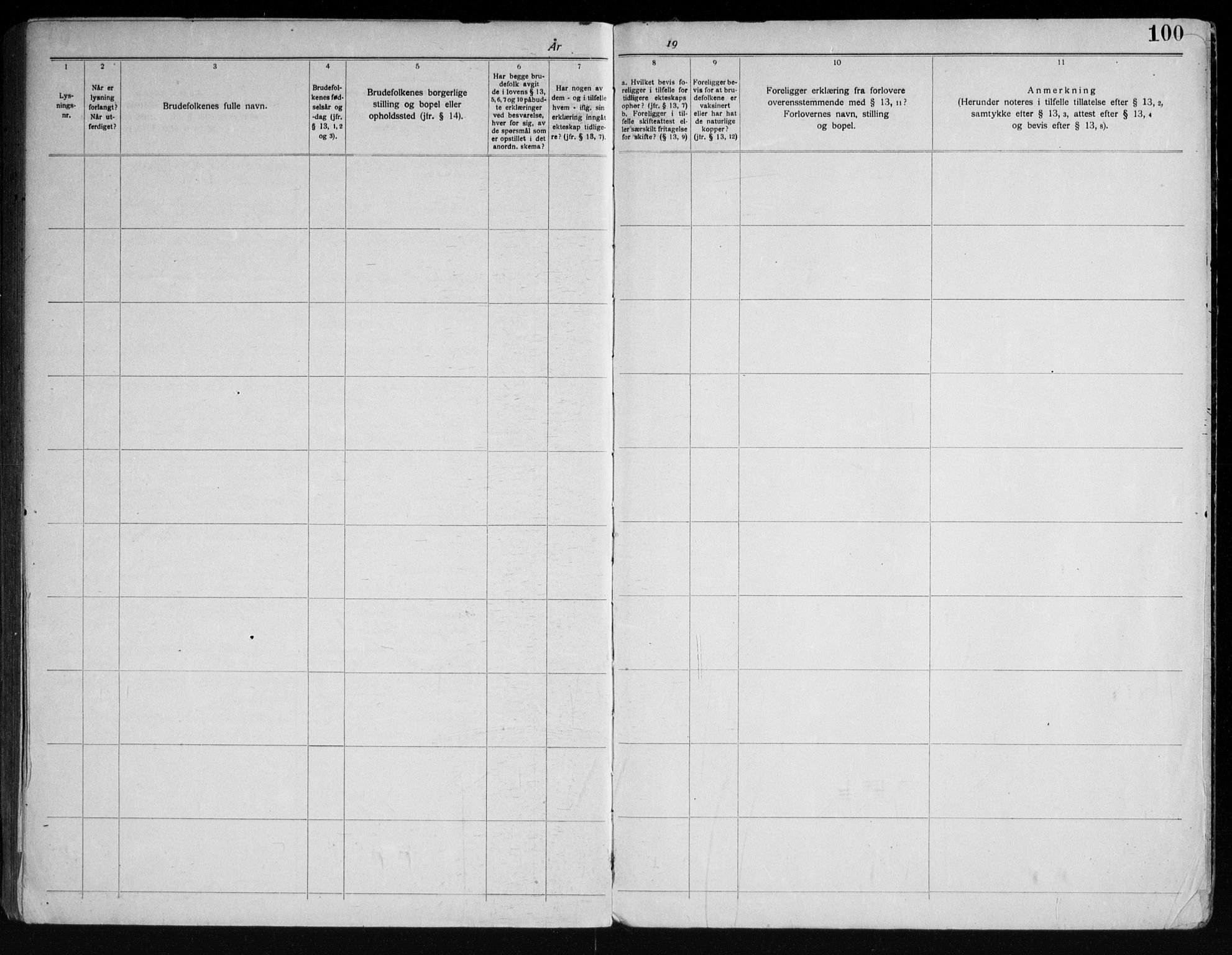 Hedrum kirkebøker, SAKO/A-344/H/Ha/L0001: Banns register no. 1, 1919-1949, p. 100