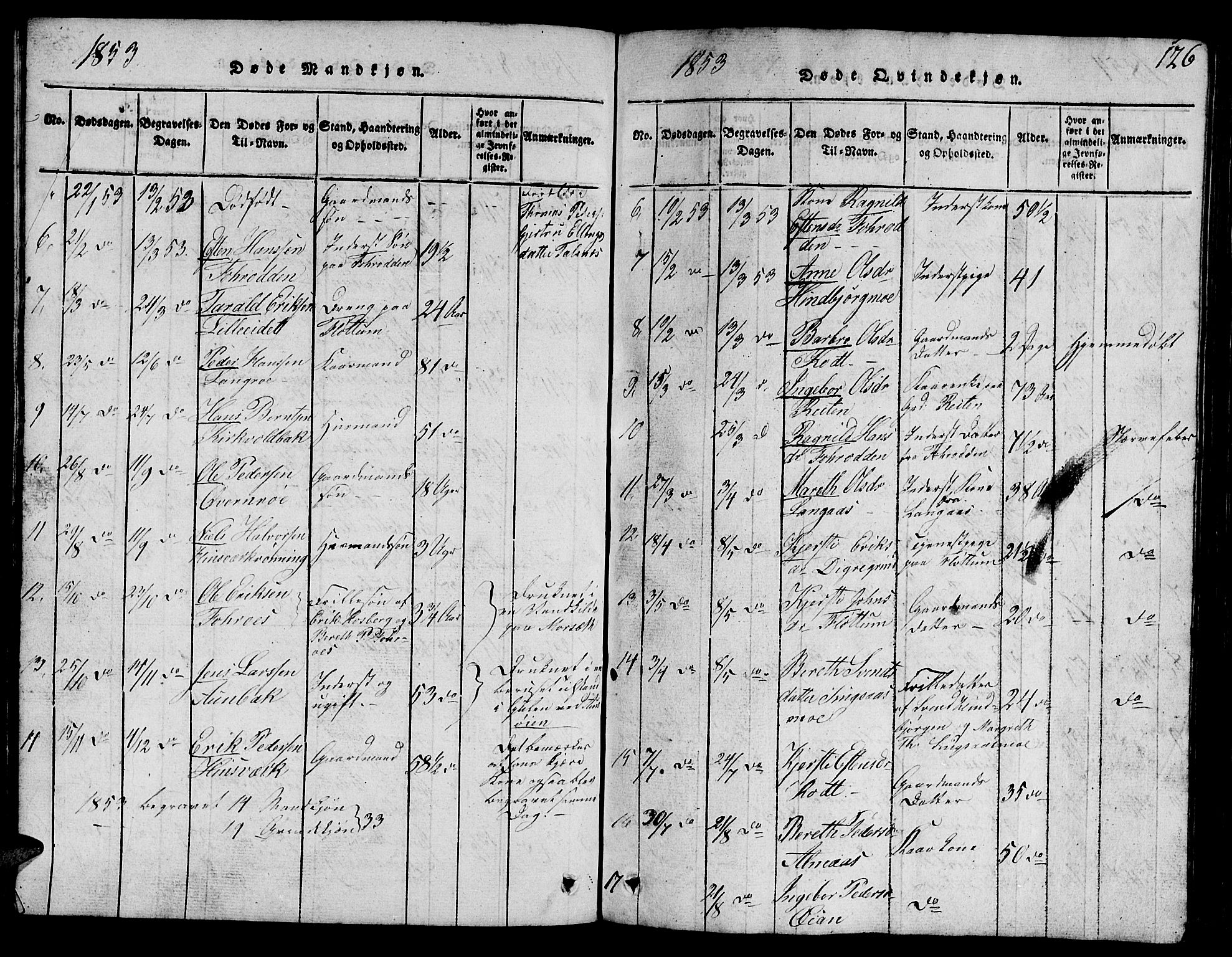 Ministerialprotokoller, klokkerbøker og fødselsregistre - Sør-Trøndelag, SAT/A-1456/688/L1026: Parish register (copy) no. 688C01, 1817-1860, p. 126