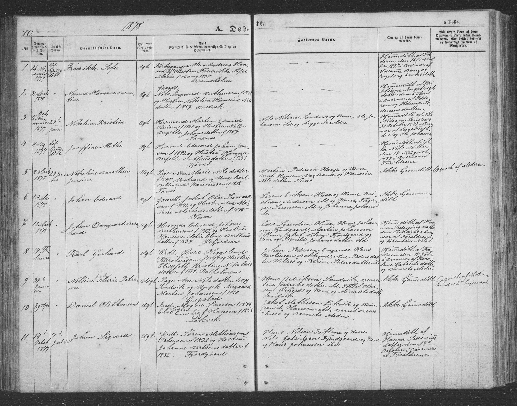 Lenvik sokneprestembete, SATØ/S-1310/H/Ha/Hab/L0020klokker: Parish register (copy) no. 20, 1855-1883, p. 70