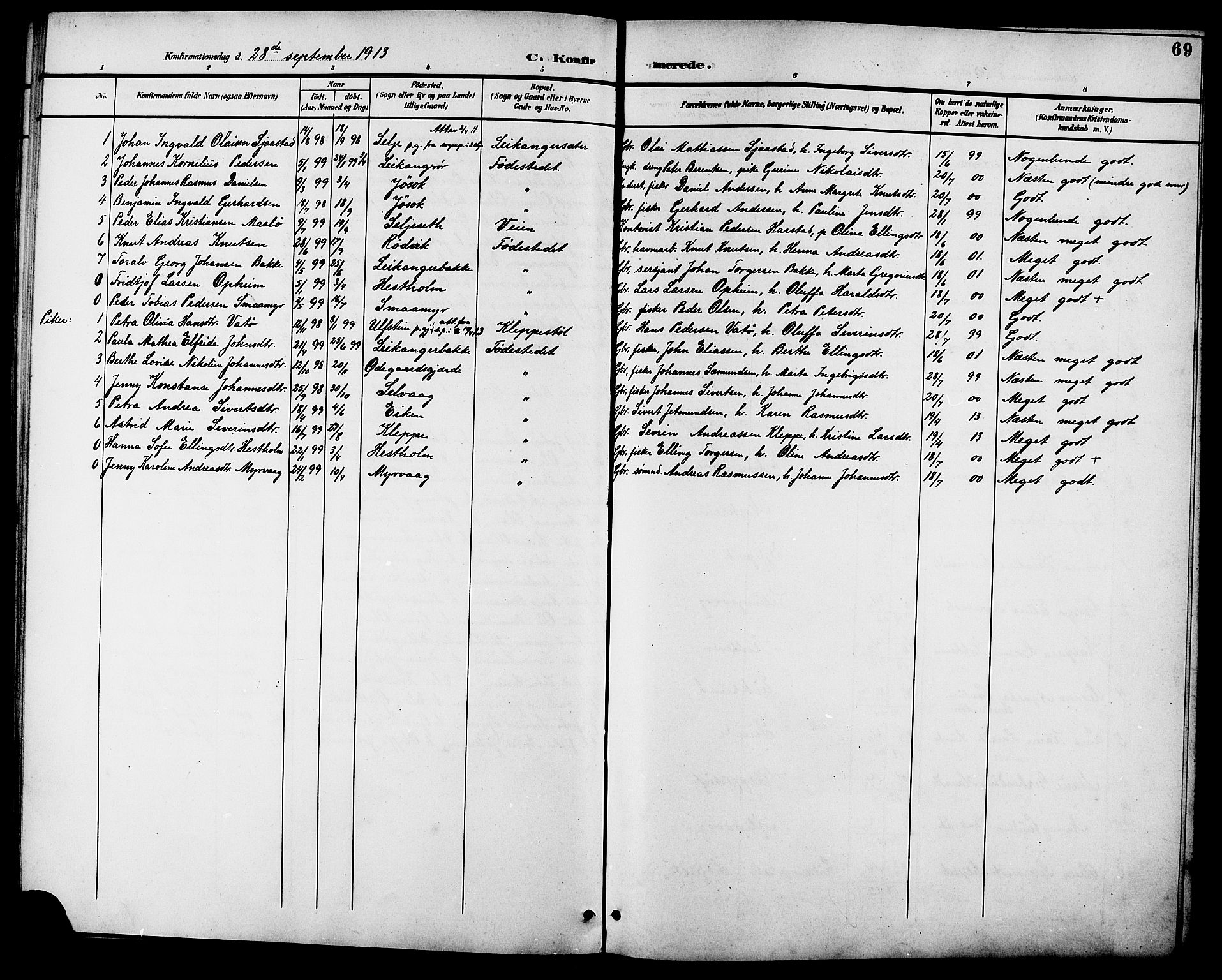 Ministerialprotokoller, klokkerbøker og fødselsregistre - Møre og Romsdal, AV/SAT-A-1454/508/L0098: Parish register (copy) no. 508C02, 1898-1916, p. 69