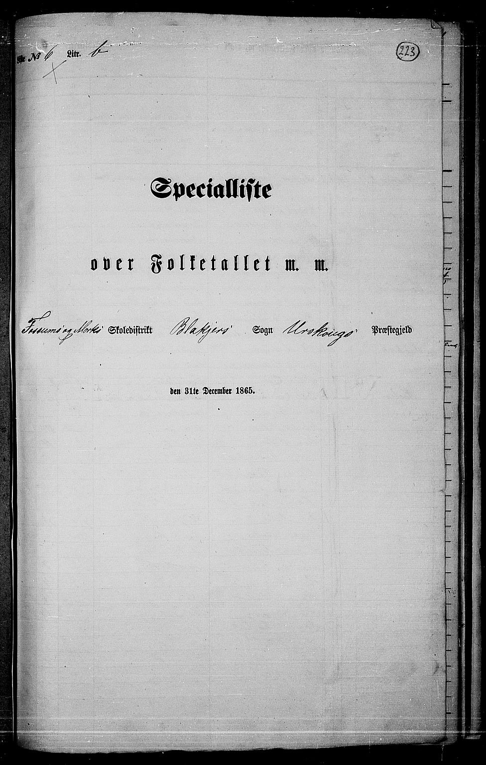 RA, 1865 census for Aurskog, 1865, p. 201