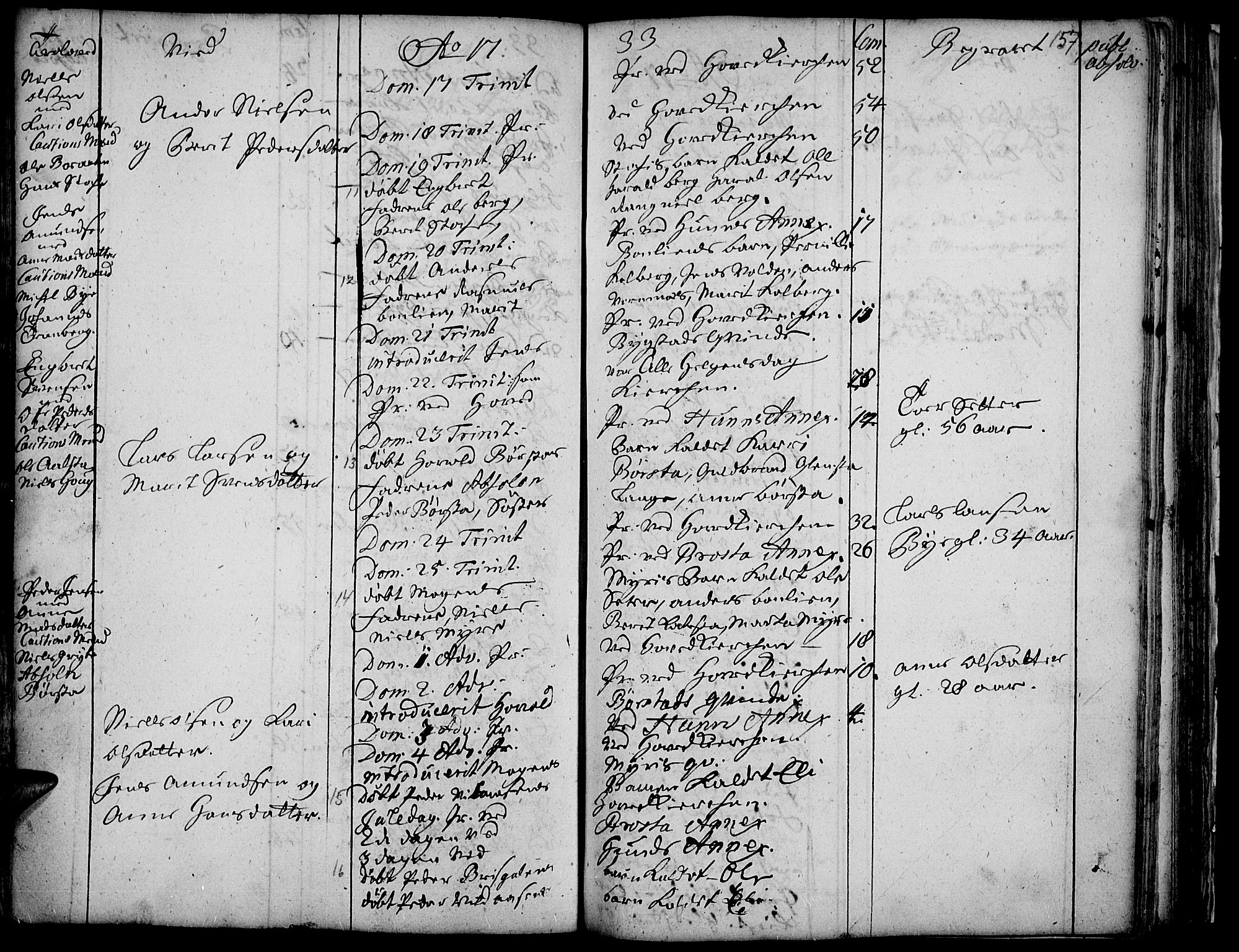 Vardal prestekontor, AV/SAH-PREST-100/H/Ha/Haa/L0001: Parish register (official) no. 1, 1706-1748, p. 157