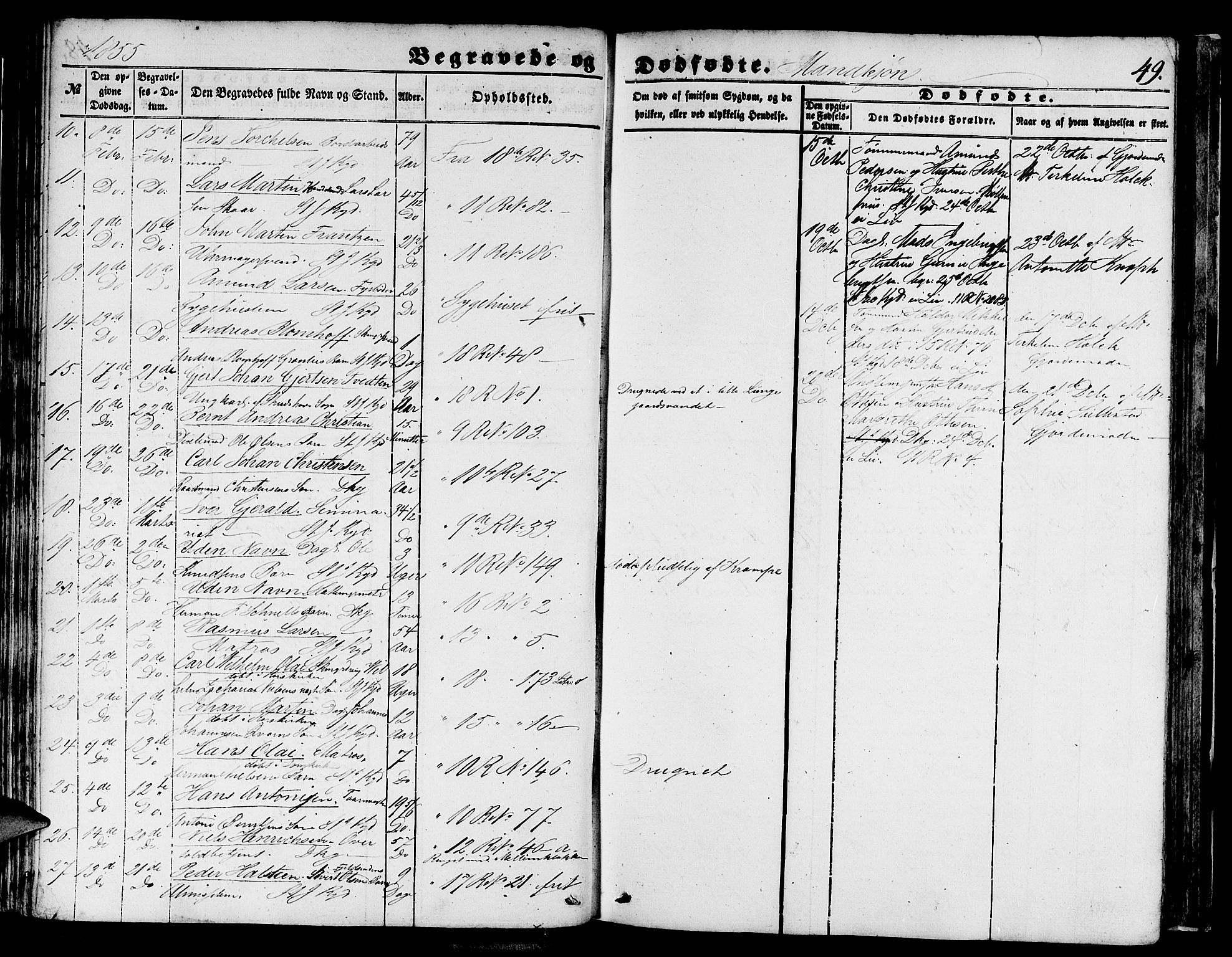 Domkirken sokneprestembete, SAB/A-74801/H/Hab/L0038: Parish register (copy) no. E 2, 1847-1859, p. 49