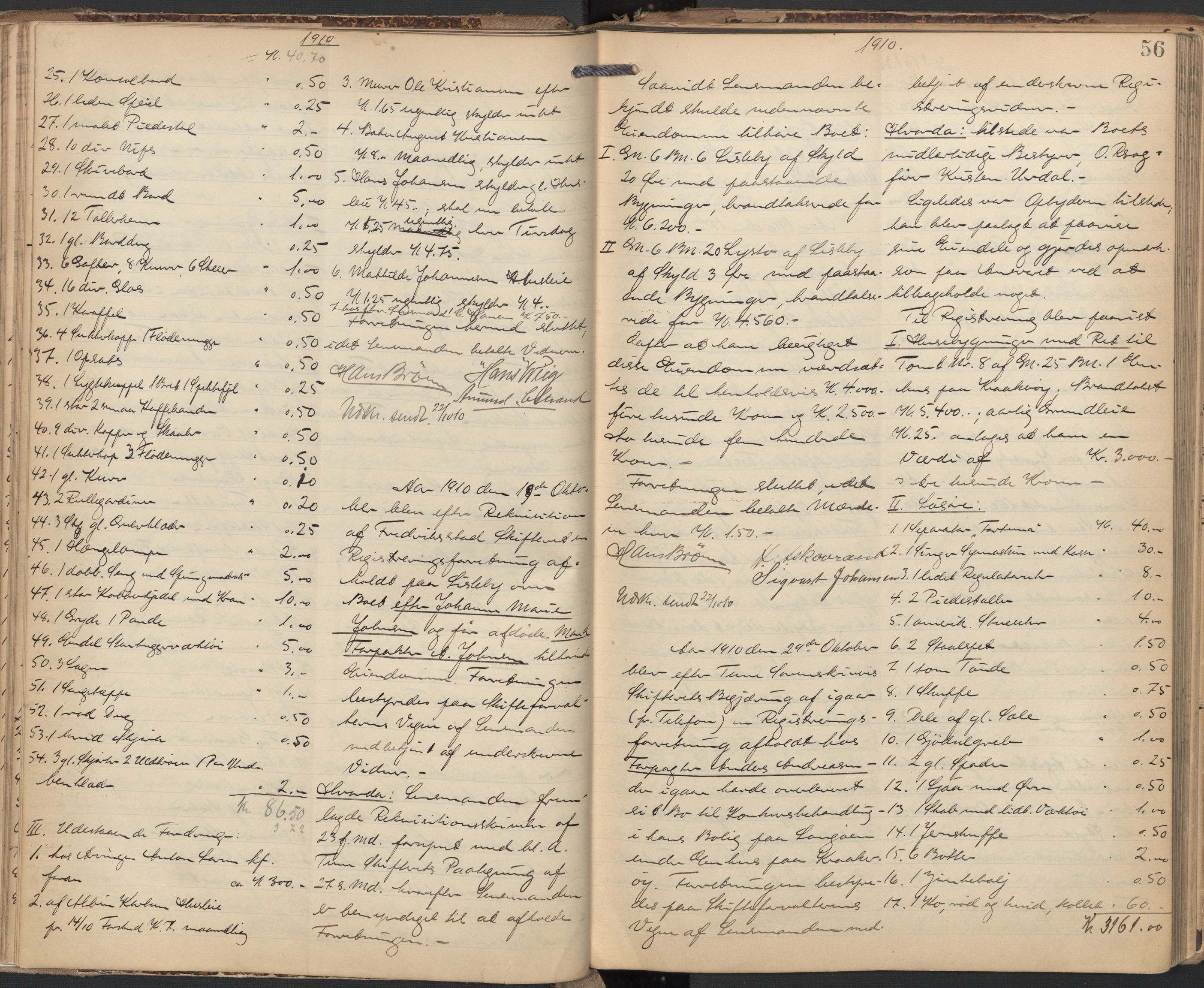 Glemmen lensmannskontor, AV/SAO-A-10123/H/Ha/Hab/L0006: Registreringsprotokoll, 1908-1918, p. 56