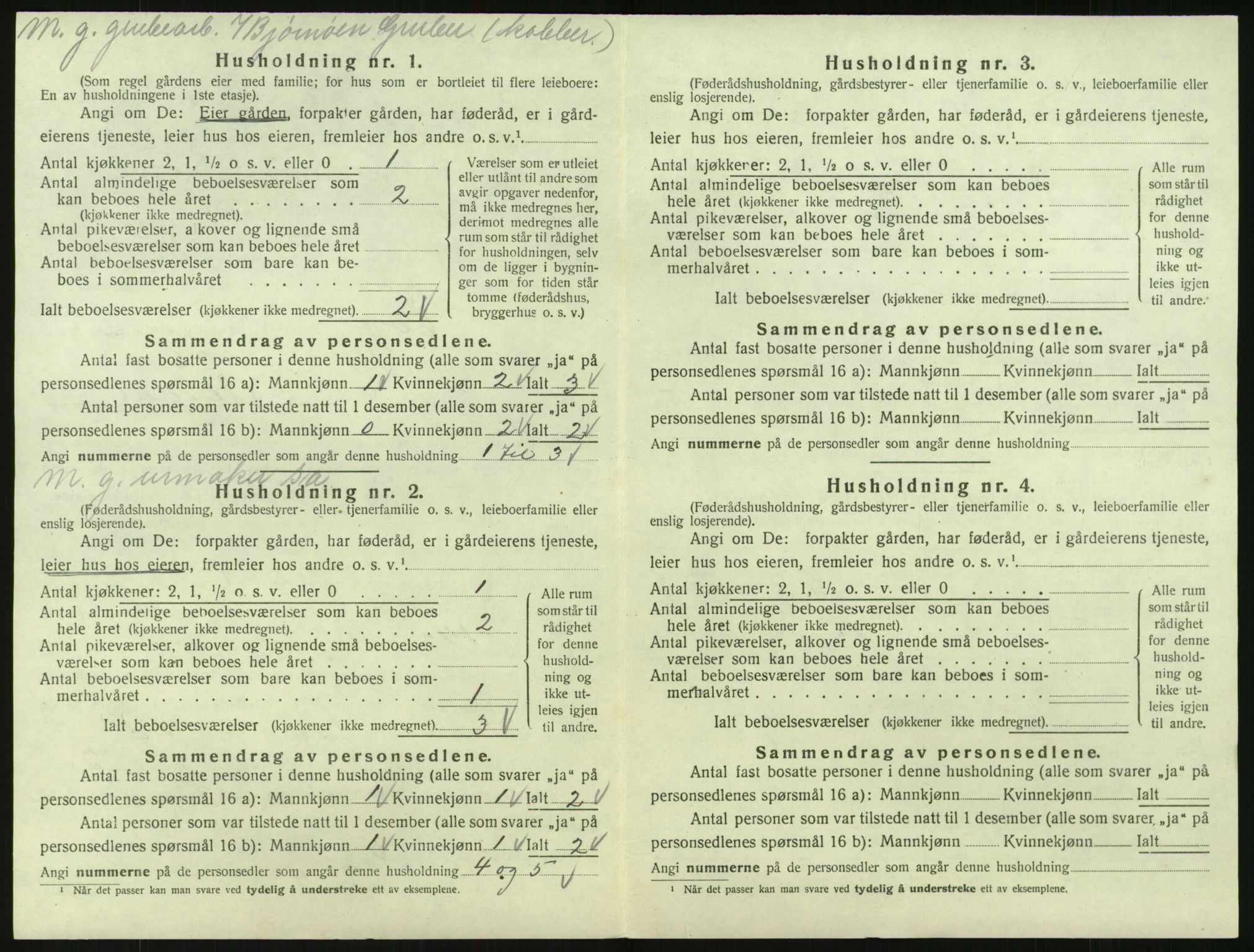 SAK, 1920 census for Evje, 1920, p. 525