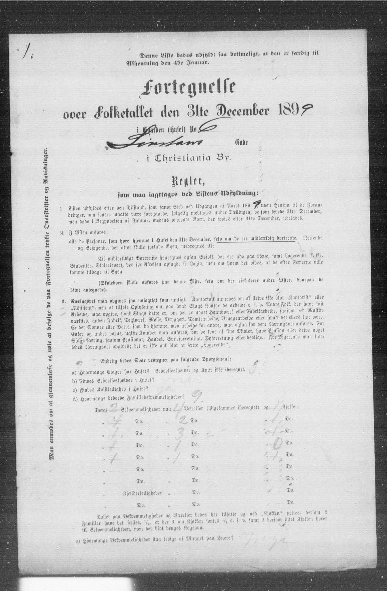 OBA, Municipal Census 1899 for Kristiania, 1899, p. 7586