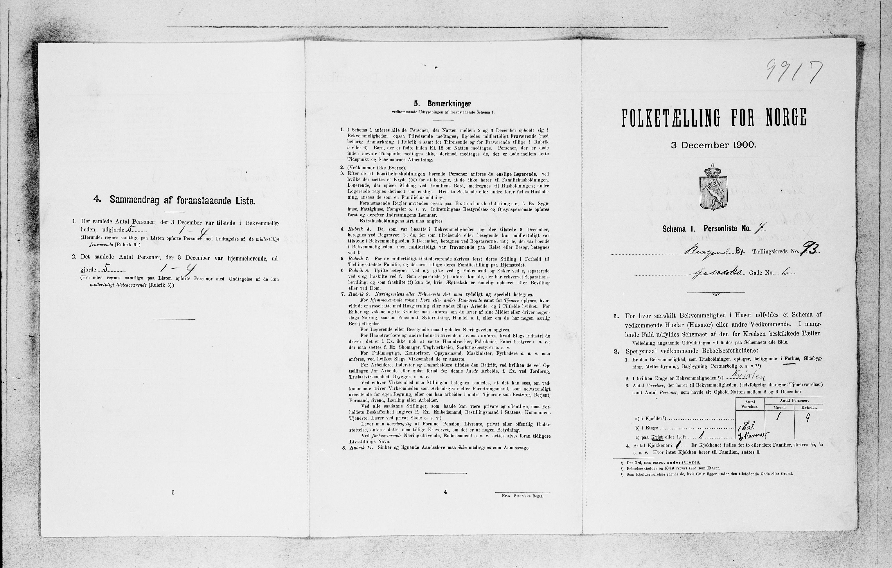 SAB, 1900 census for Bergen, 1900, p. 19991