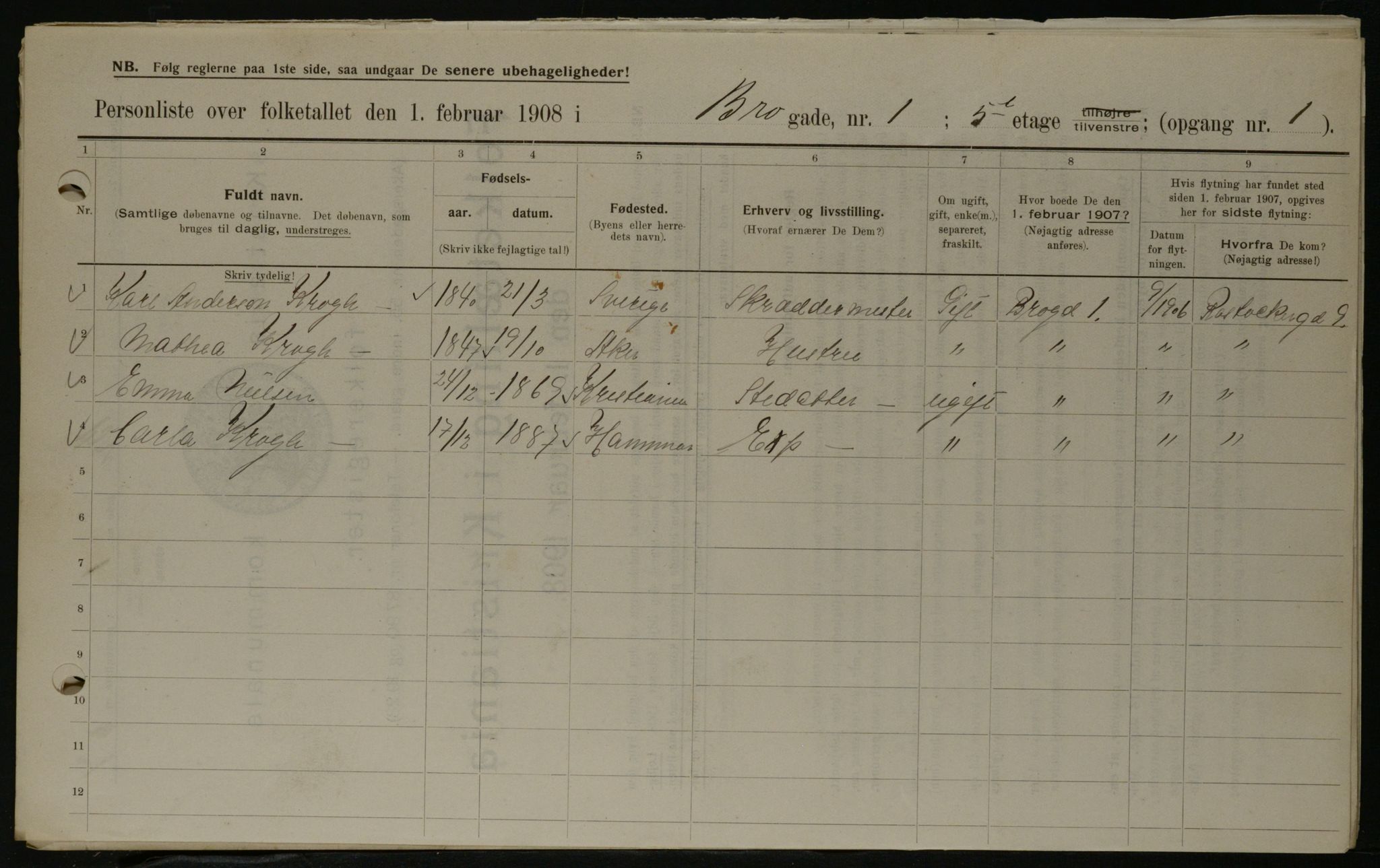 OBA, Municipal Census 1908 for Kristiania, 1908, p. 9231