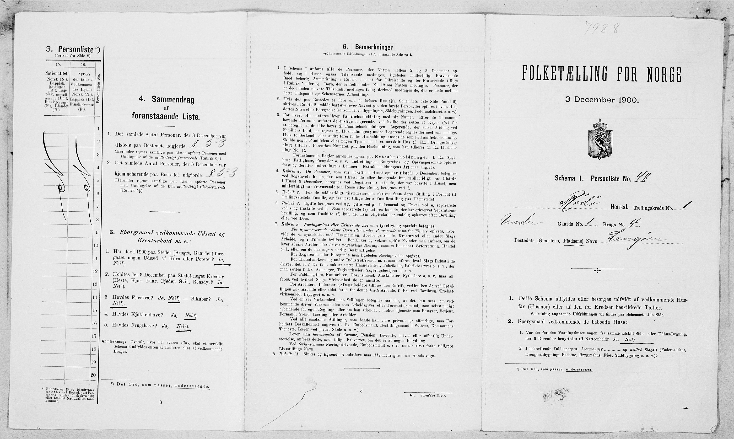 SAT, 1900 census for Rødøy, 1900, p. 112