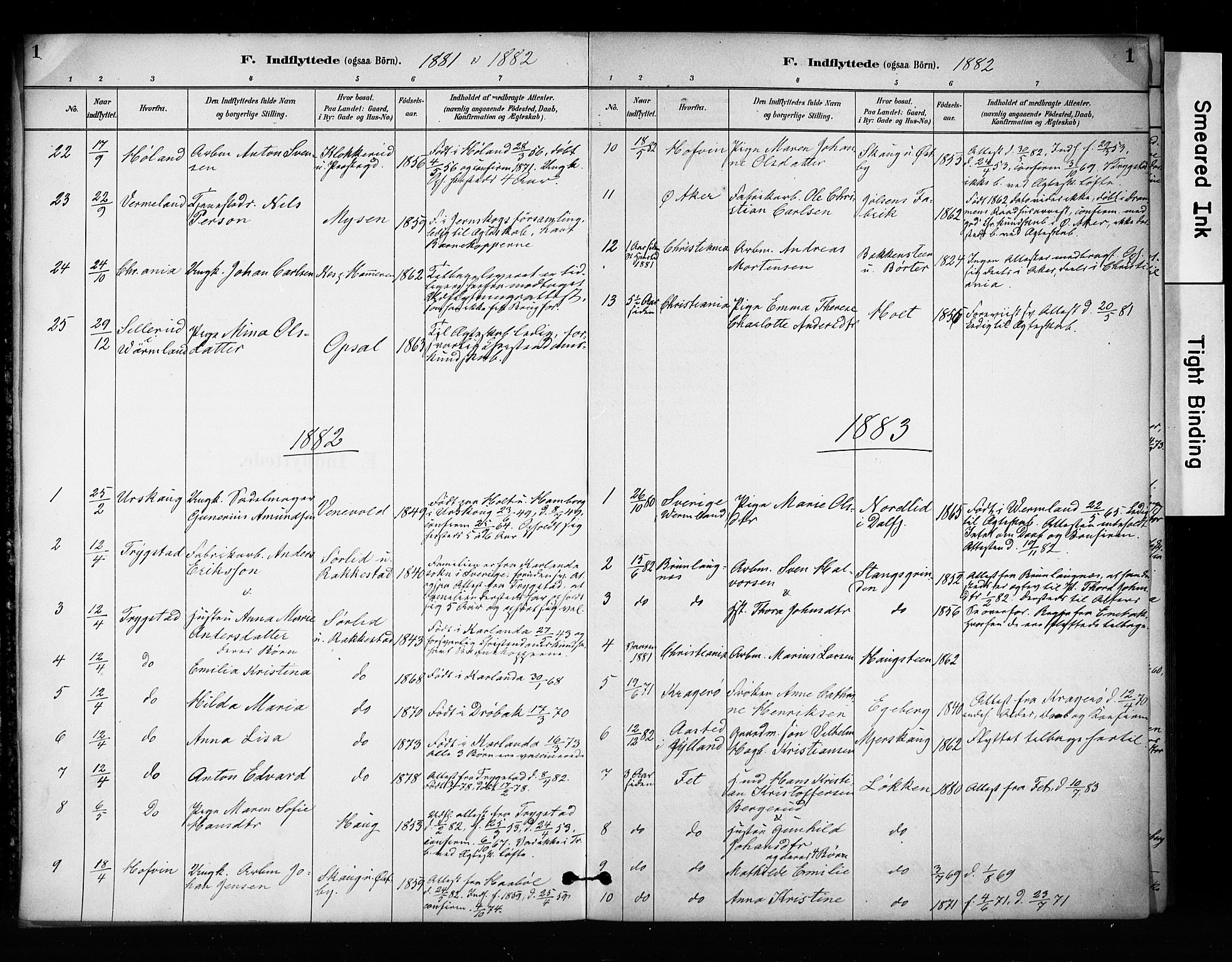 Enebakk prestekontor Kirkebøker, SAO/A-10171c/F/Fa/L0017: Parish register (official) no. I 17, 1881-1919, p. 1