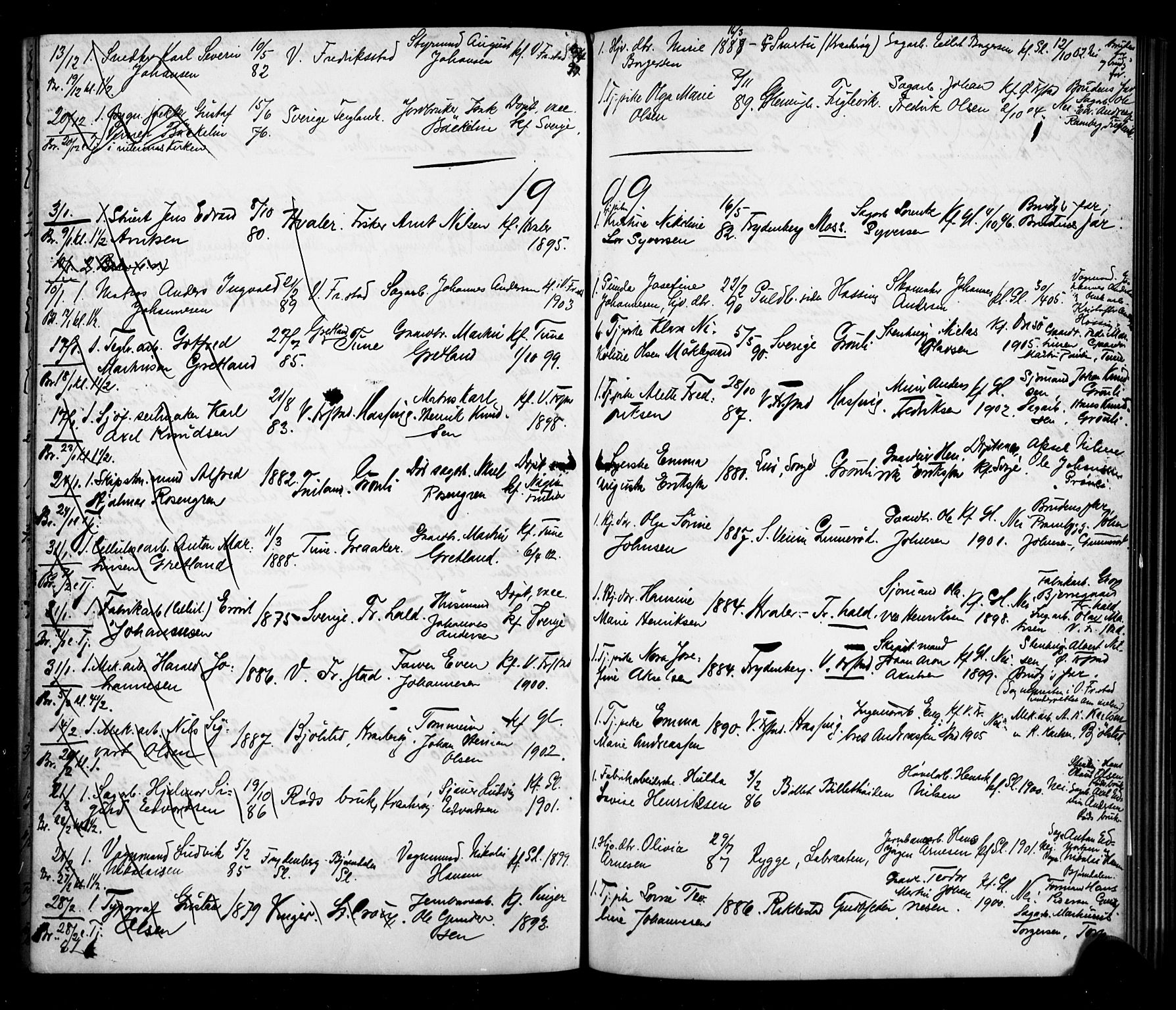 Kråkerøy prestekontor Kirkebøker, AV/SAO-A-10912/H/Ha/L0001: Banns register no. 1, 1905-1909