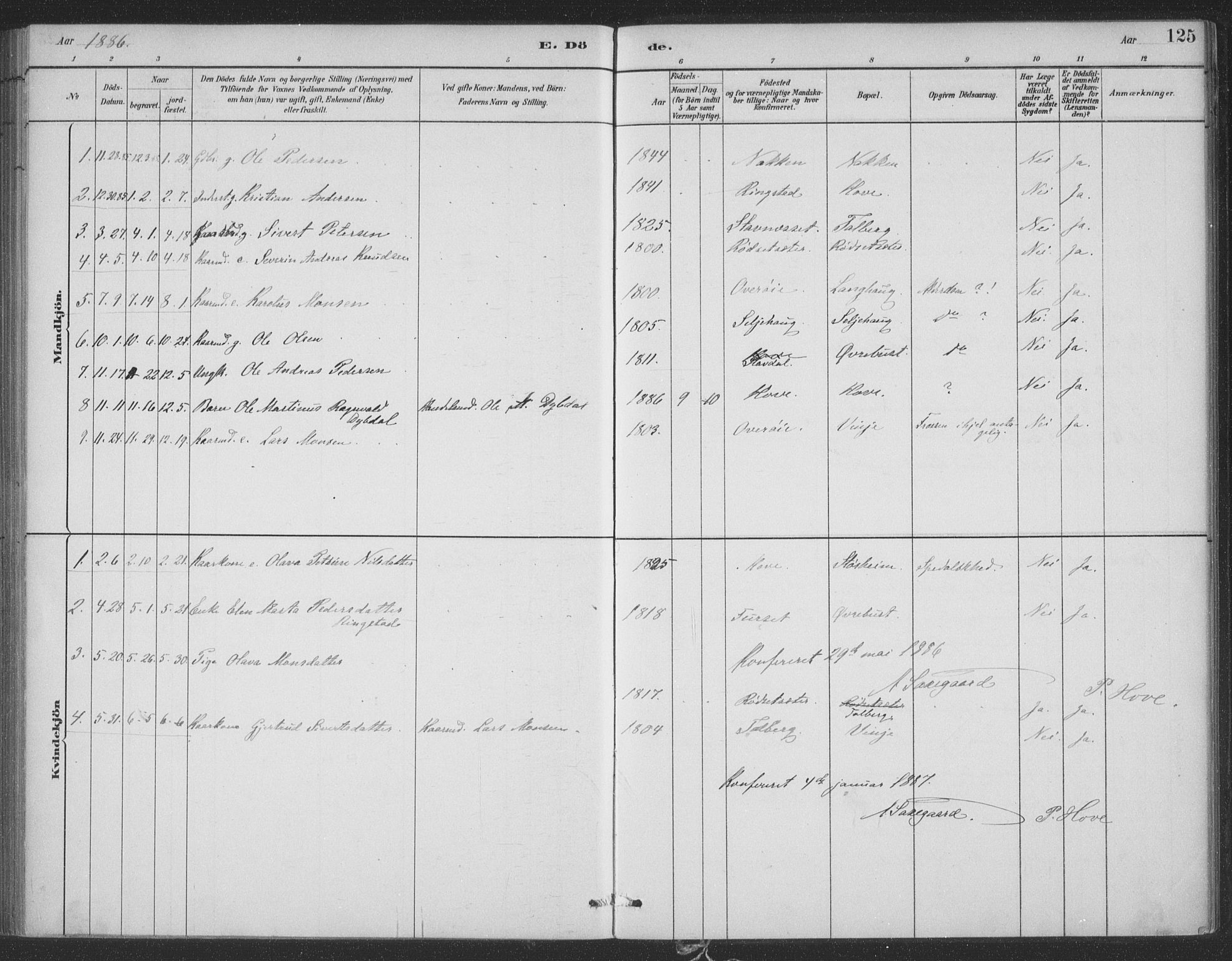 Ministerialprotokoller, klokkerbøker og fødselsregistre - Møre og Romsdal, SAT/A-1454/521/L0299: Parish register (official) no. 521A01, 1882-1907, p. 125