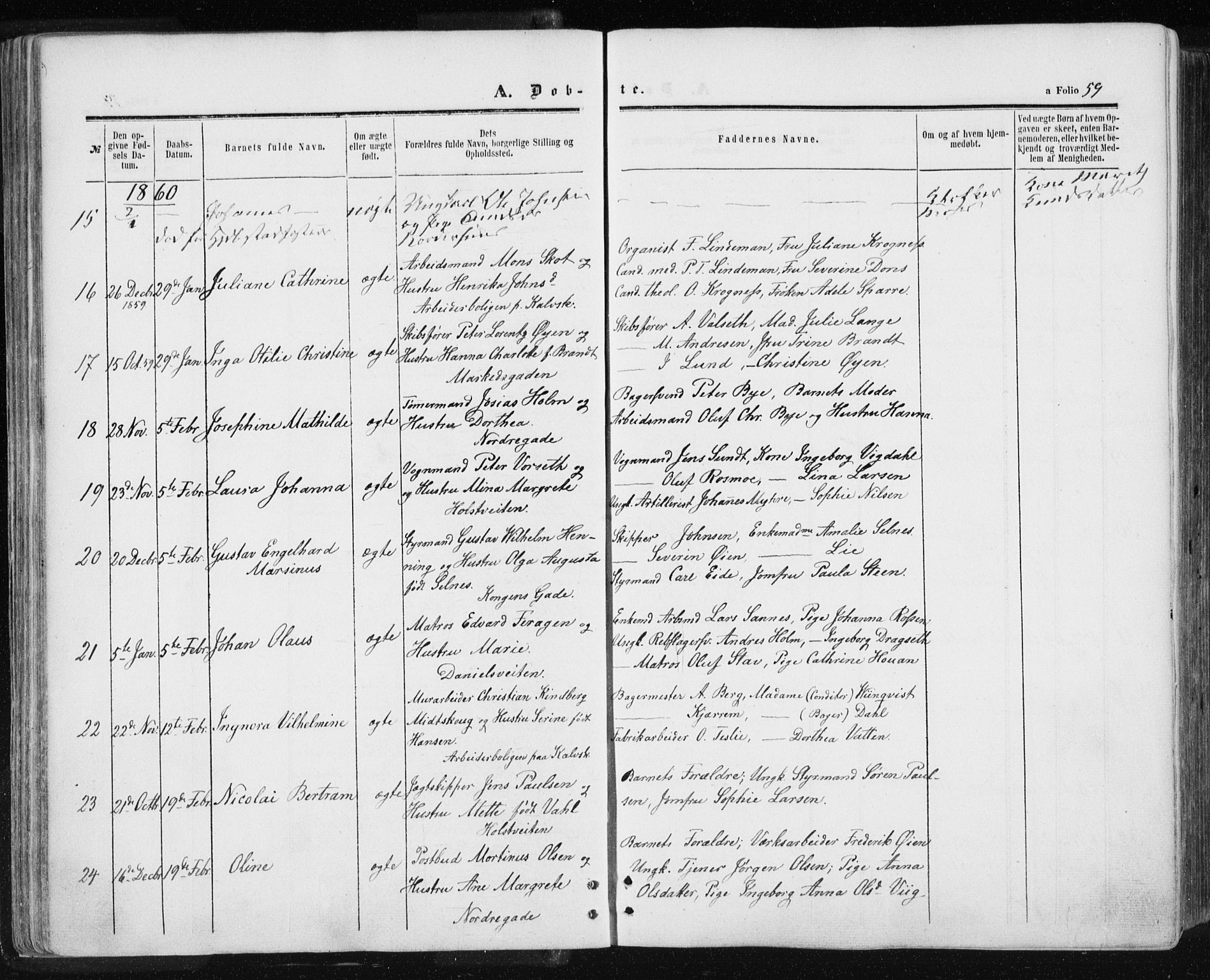 Ministerialprotokoller, klokkerbøker og fødselsregistre - Sør-Trøndelag, AV/SAT-A-1456/601/L0053: Parish register (official) no. 601A21, 1857-1865, p. 59