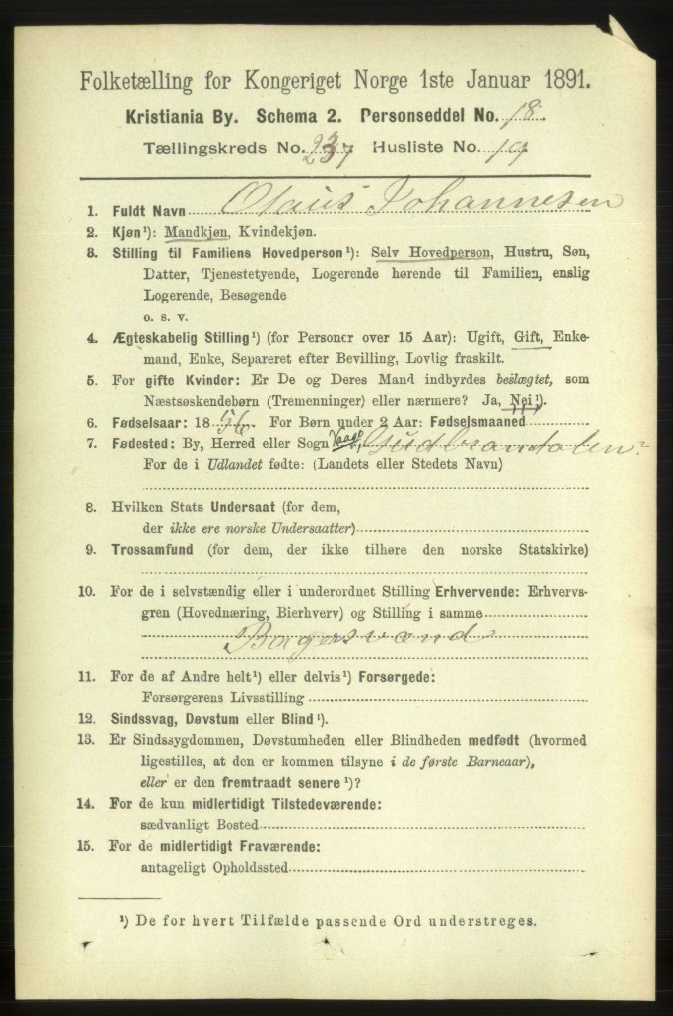 RA, 1891 census for 0301 Kristiania, 1891, p. 144567