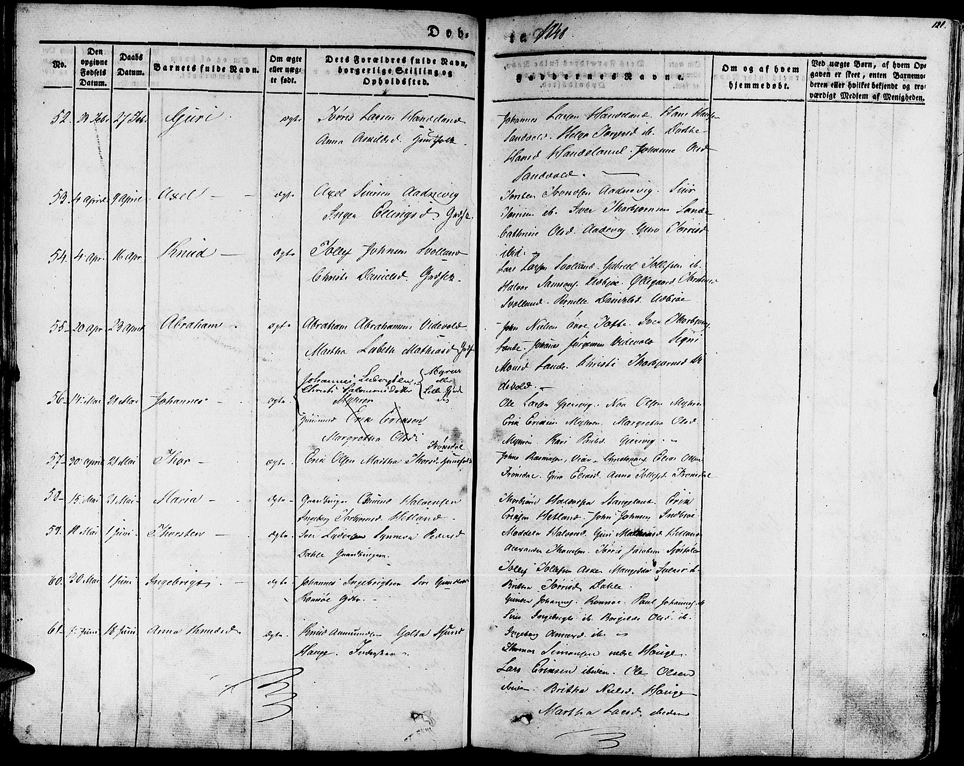 Fjelberg sokneprestembete, AV/SAB-A-75201/H/Haa: Parish register (official) no. A 6, 1835-1851, p. 121