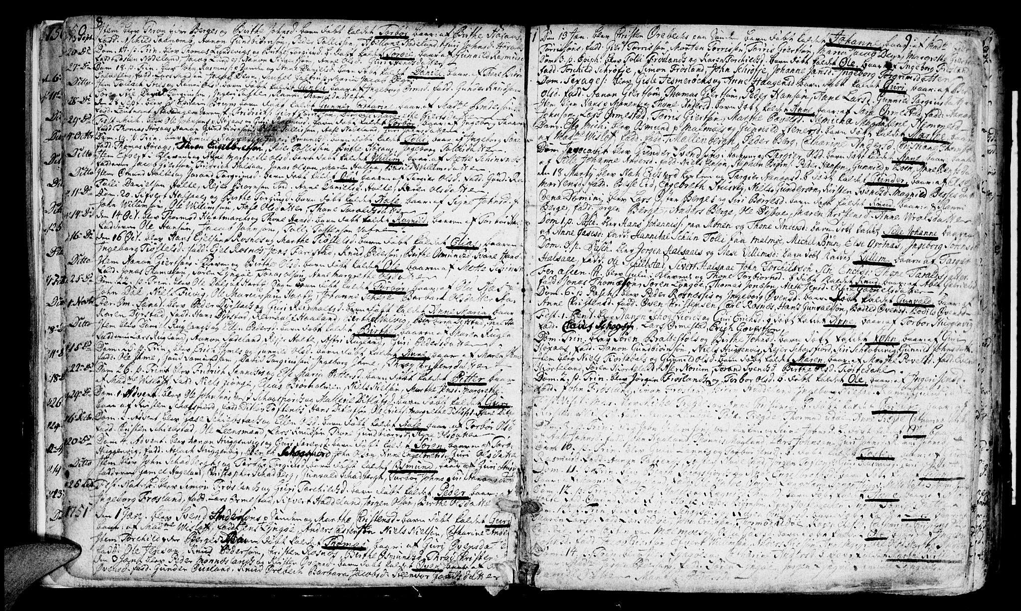 Mandal sokneprestkontor, AV/SAK-1111-0030/F/Fa/Faa/L0003: Parish register (official) no. A 3, 1748-1794, p. 8-9