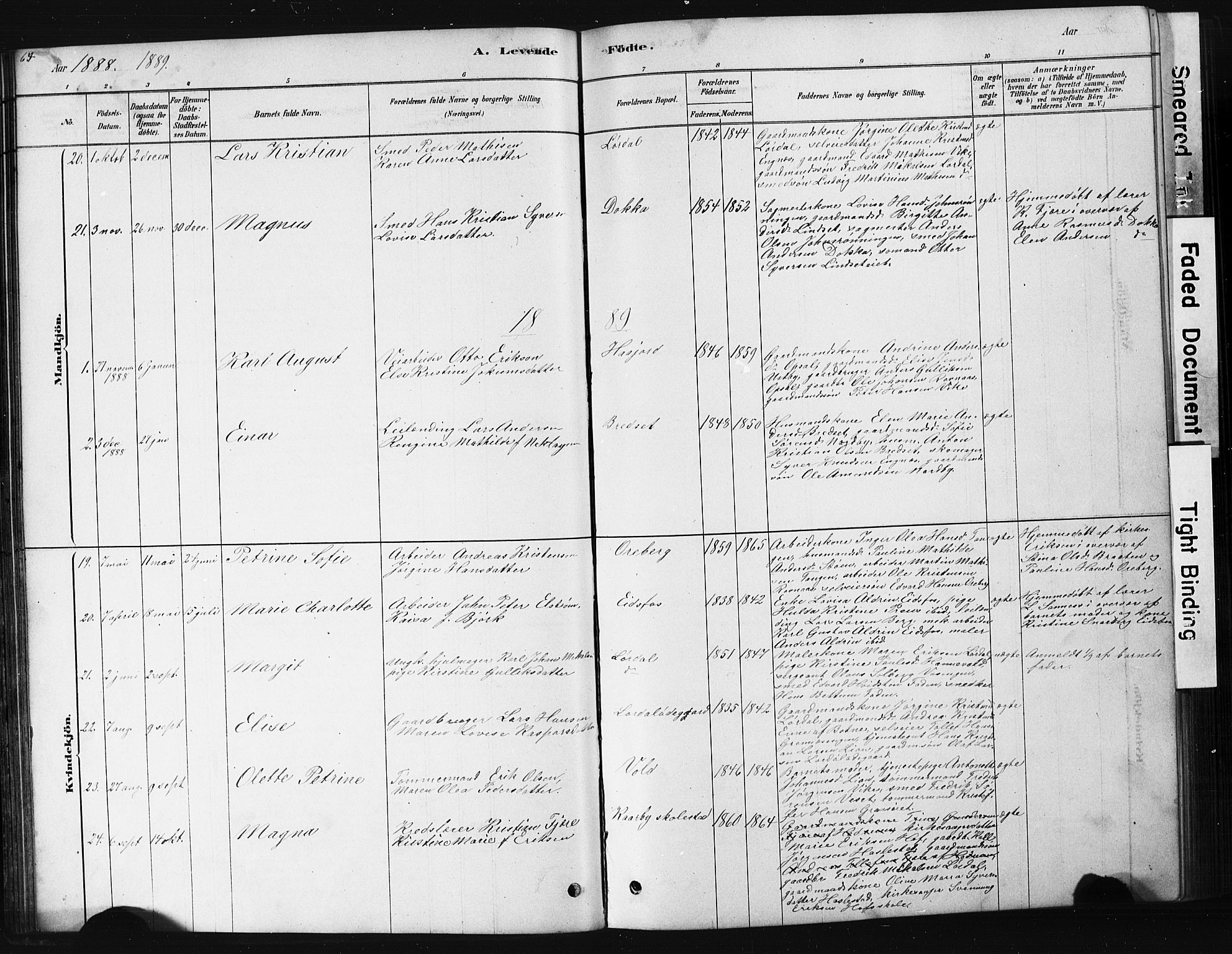 Hof kirkebøker, AV/SAKO-A-64/G/Ga/L0004: Parish register (copy) no. I 4, 1878-1930, p. 64