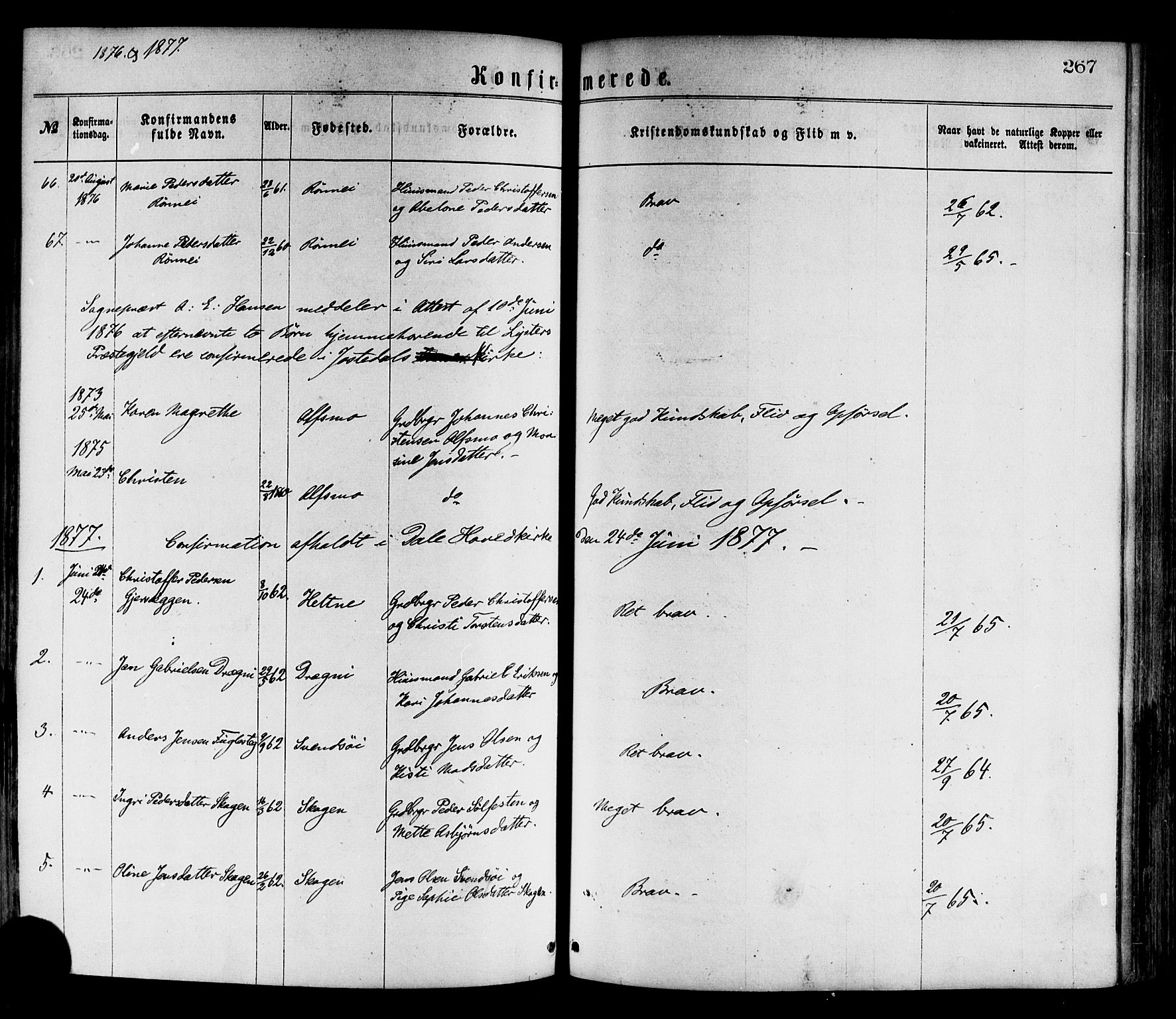 Luster sokneprestembete, SAB/A-81101/H/Haa/Haaa/L0010: Parish register (official) no. A 10, 1871-1886, p. 267